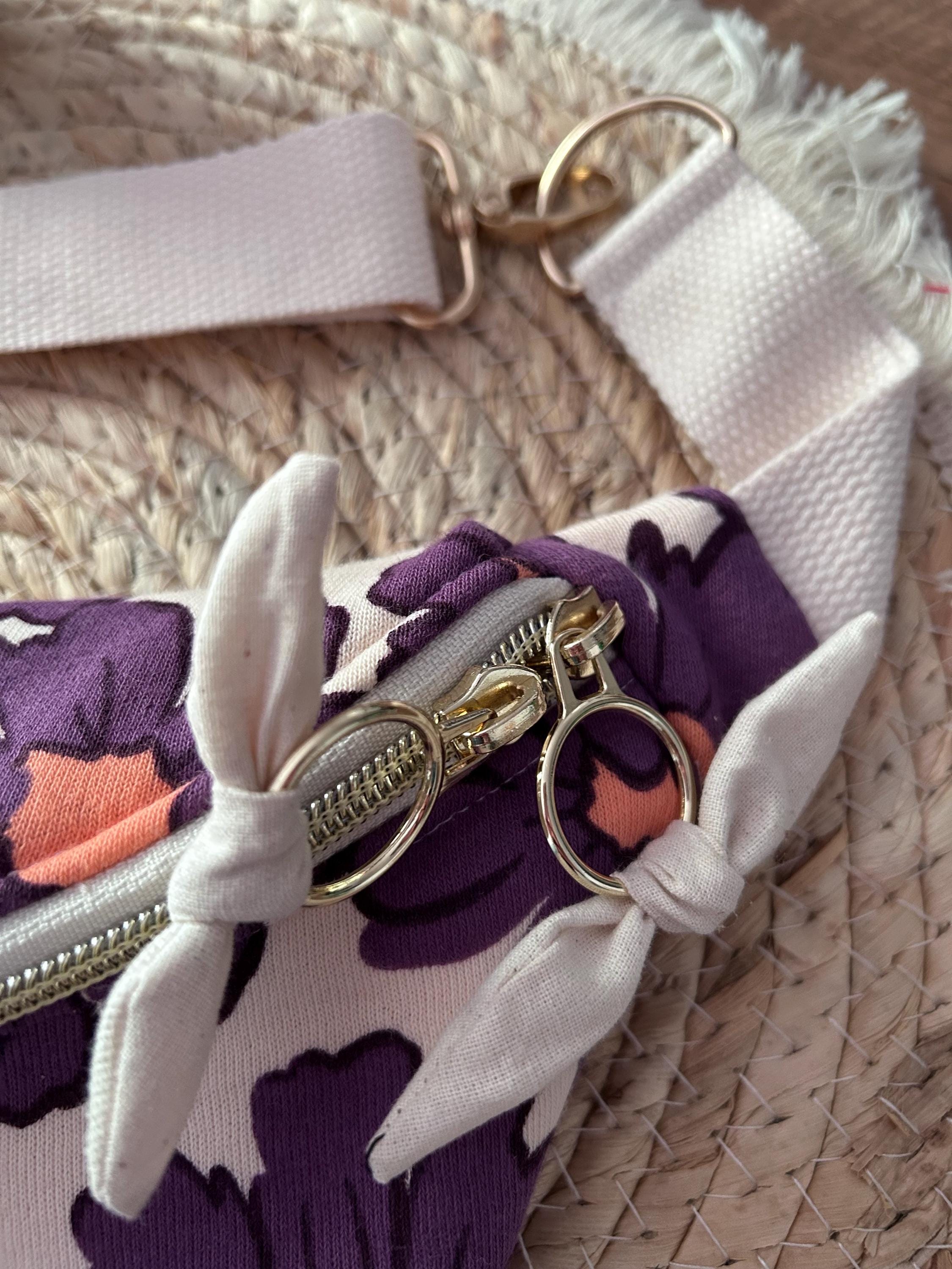 Sac banane femme été | Sweat molletonné marguerites violettes & doublure beigeSac Femme Zage Colorful Life