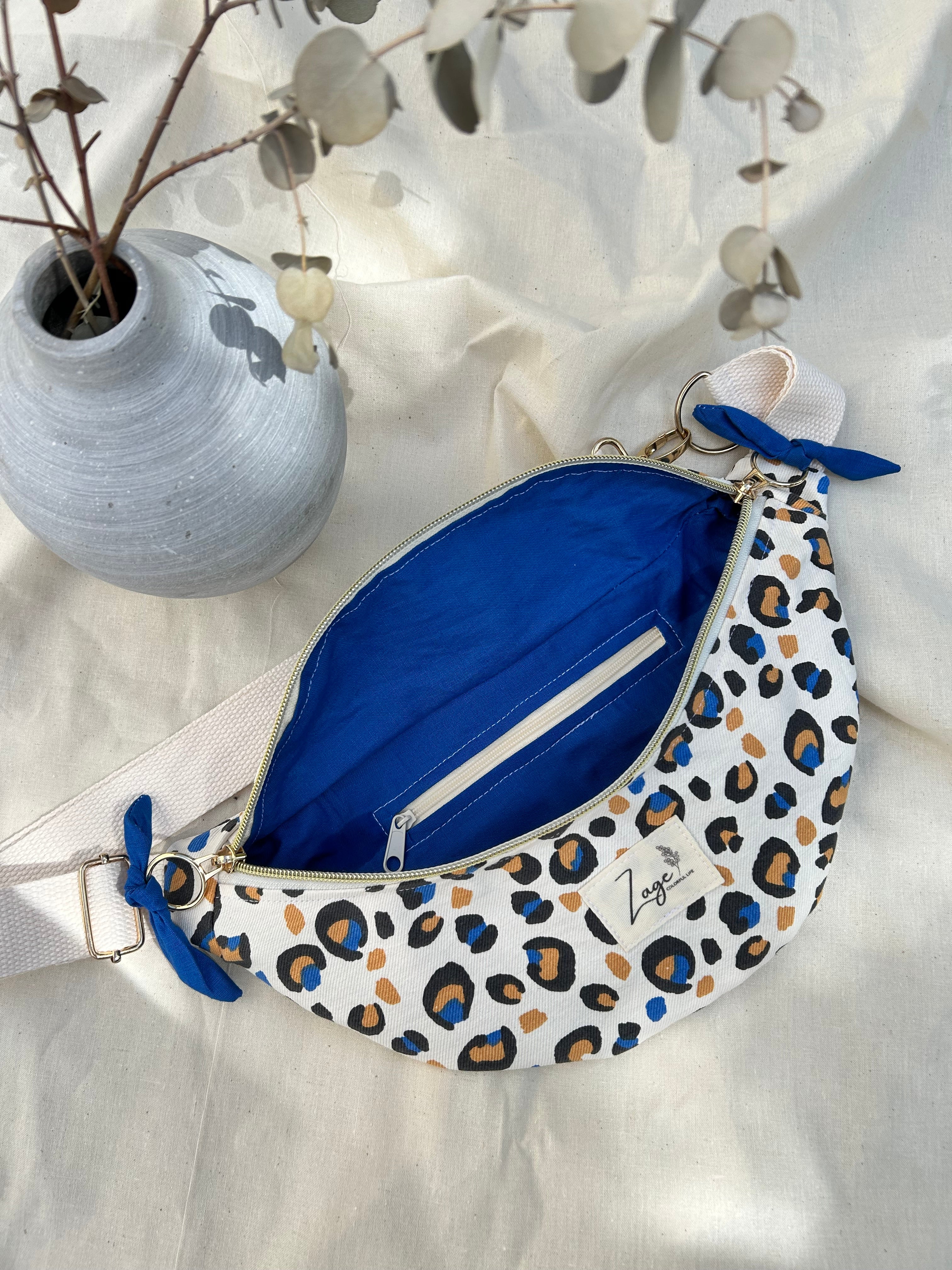 Sac Banane Femme | Gabardine Léopard café & doublure beige (Copie)Sac Femme Zage Colorful Life