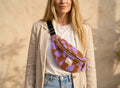 Sac banane femme hiver | Bouclettes/sherpa graphique violet marron & doublure violetteSac Femme Zage Colorful Life