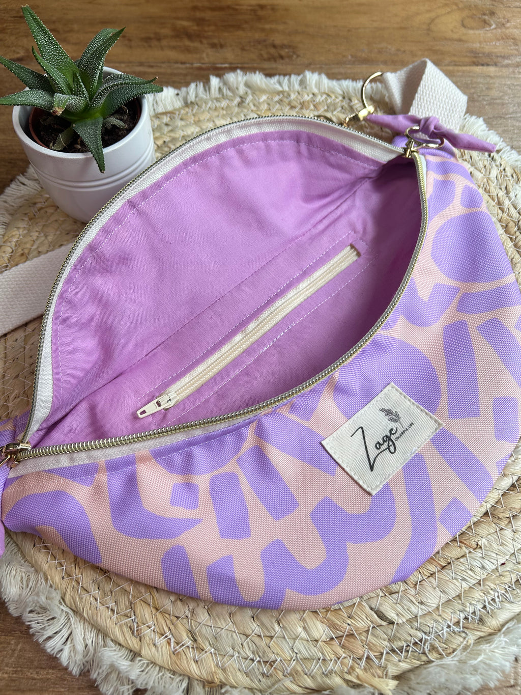 Sac banane Imperméable femme | Beige à motif agrume pastel & rose (Copie)Sac Femme Zage Colorful Life