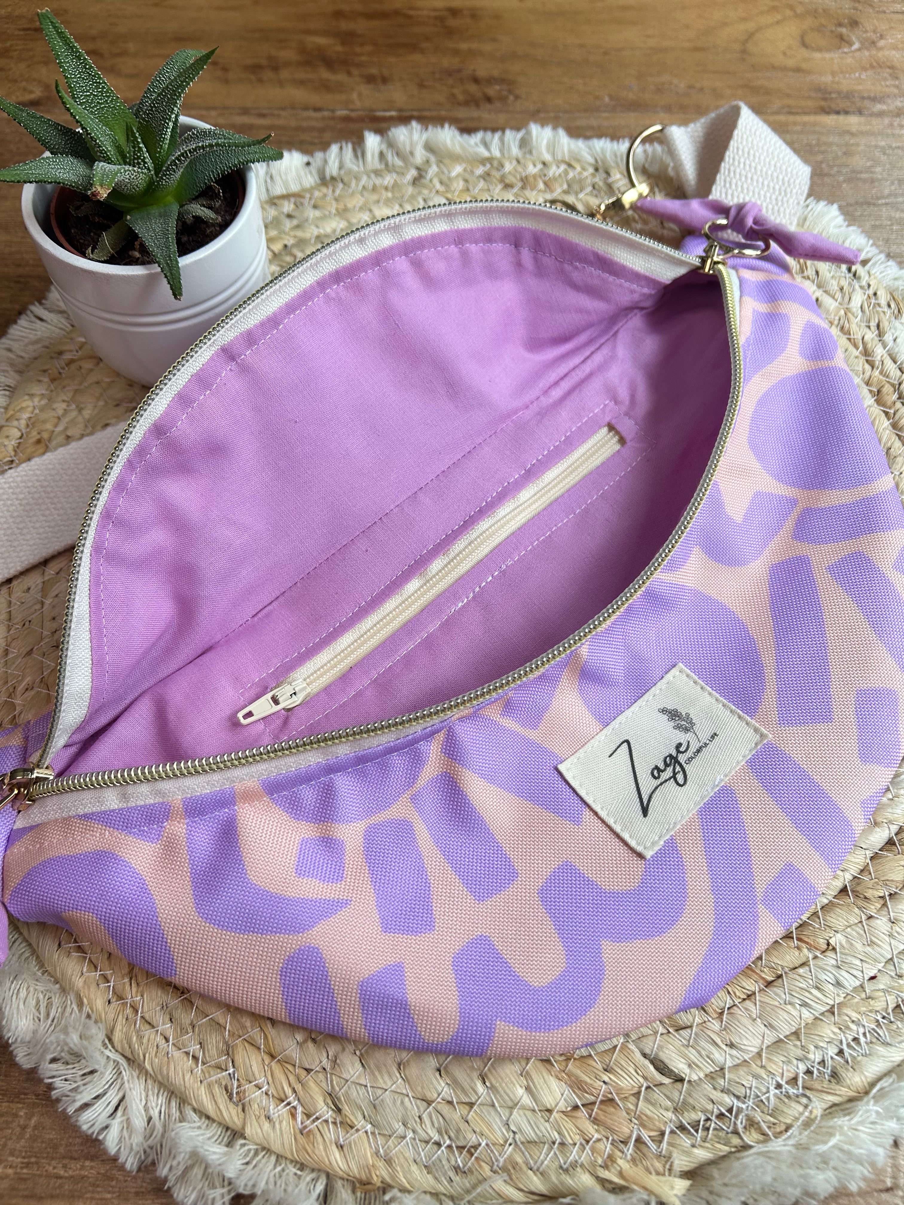 Sac banane Imperméable femme | Beige à motif agrume pastel & rose (Copie)Sac Femme Zage Colorful Life
