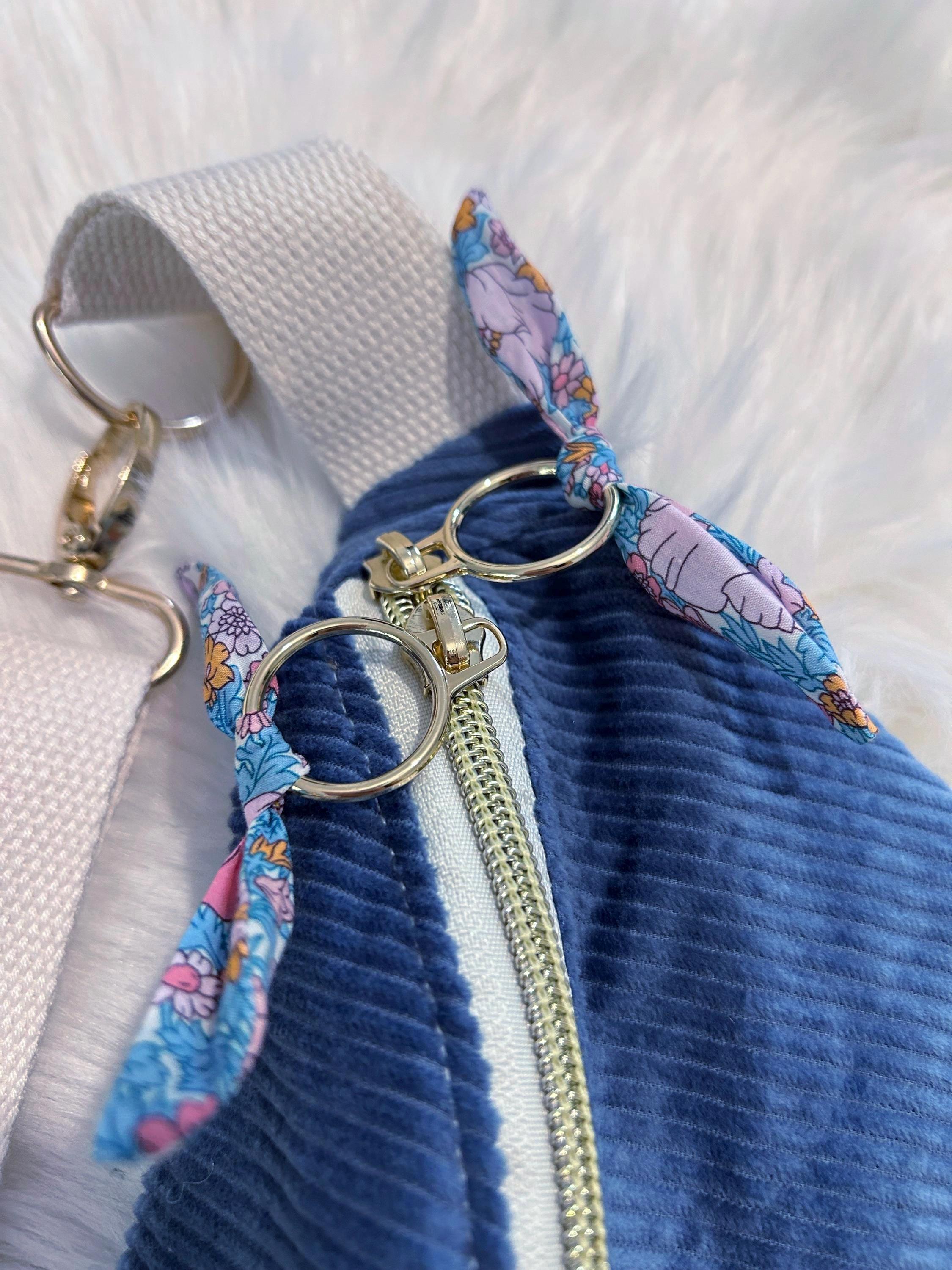 Sac banane femme hiver | Velours côtelé bleu & doublure liberty bleu et roseSac Femme Zage Colorful Life