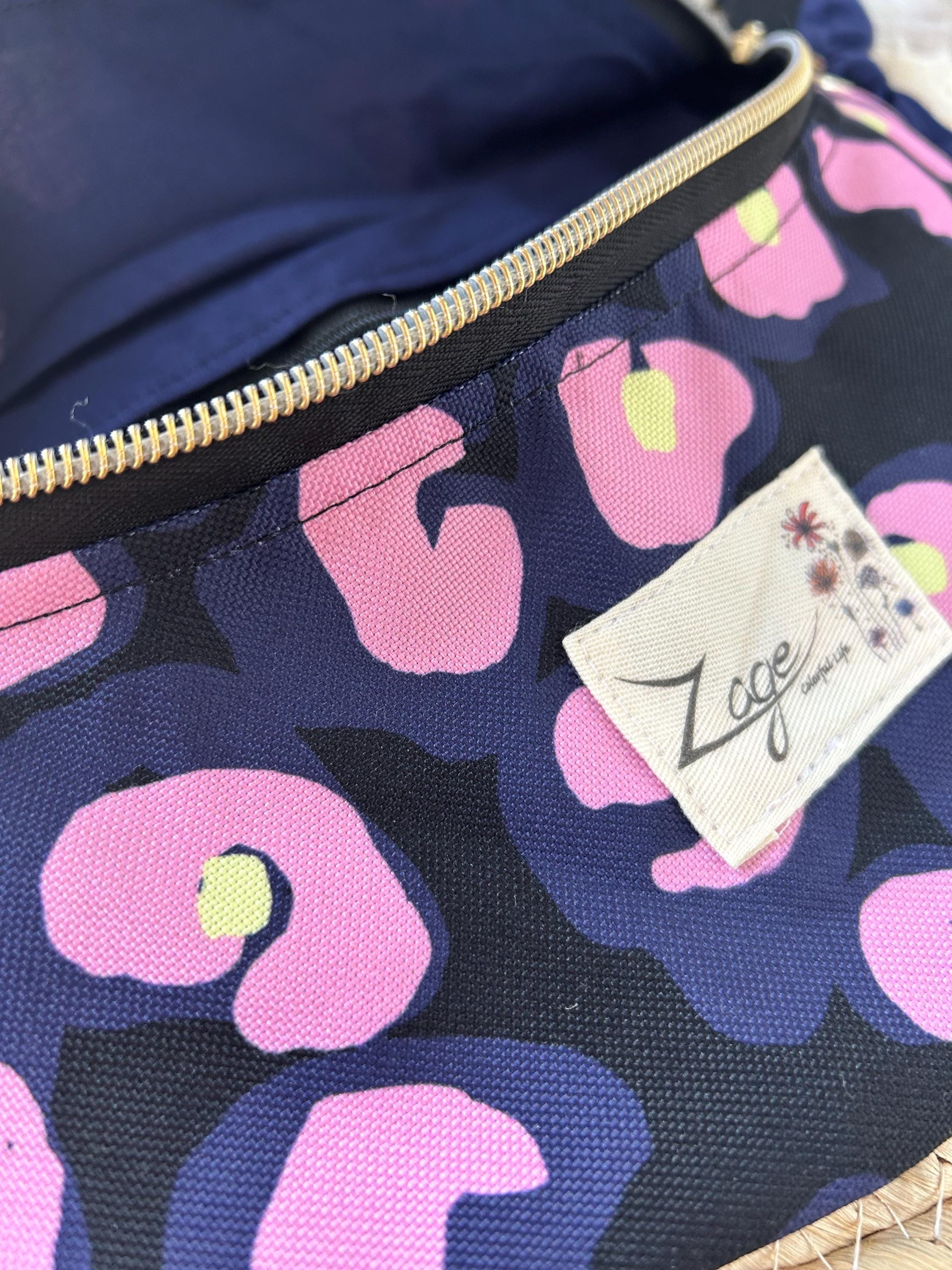 Sac banane  Imperméable femme | Toile Graphique Léopard coloré & doublure bleue marineSac Femme Zage Colorful Life
