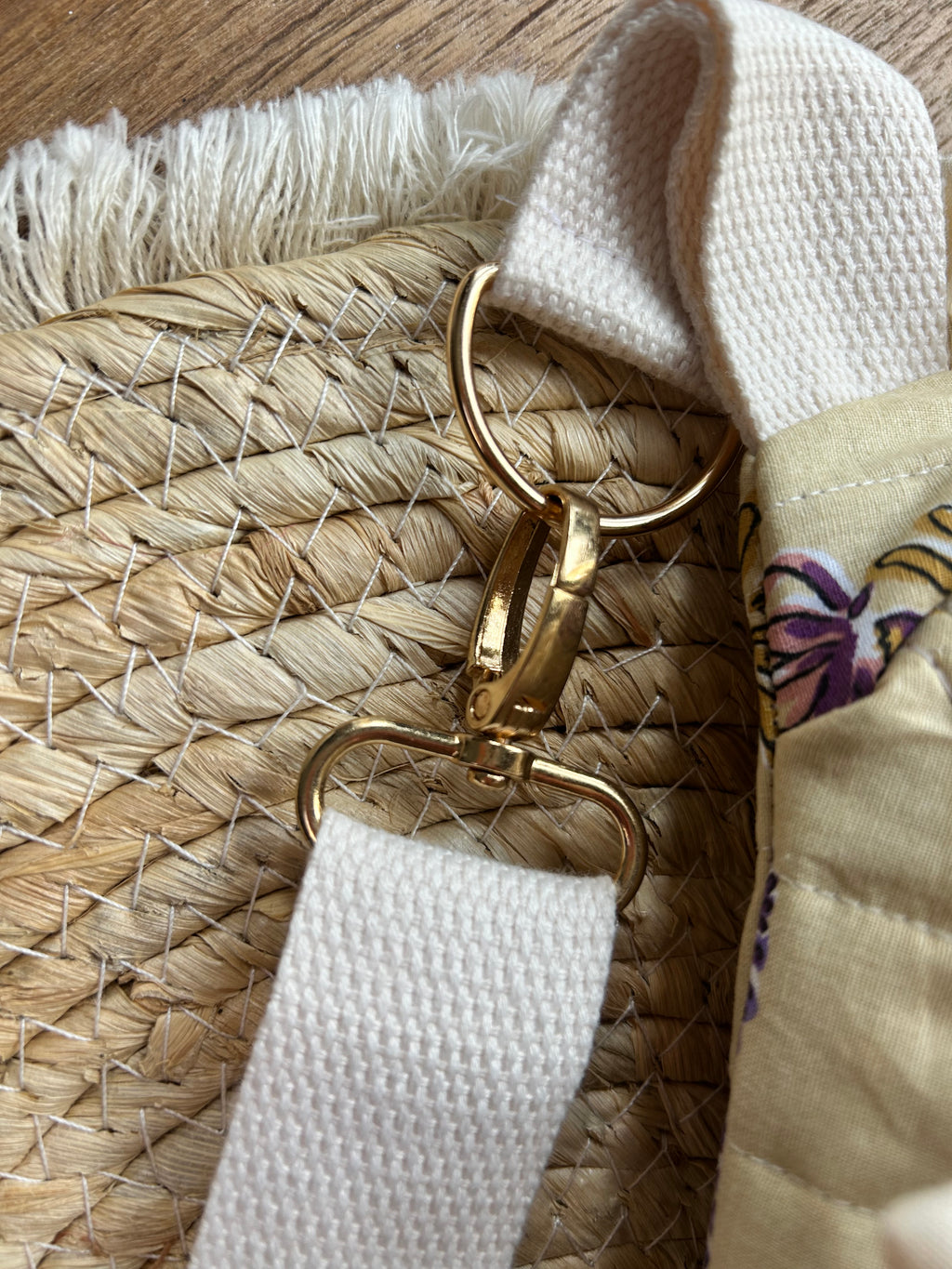 Sac banane femme Matelassé | Tissu matelassé beige fleuri & doublure beigeSac Femme Zage Colorful Life