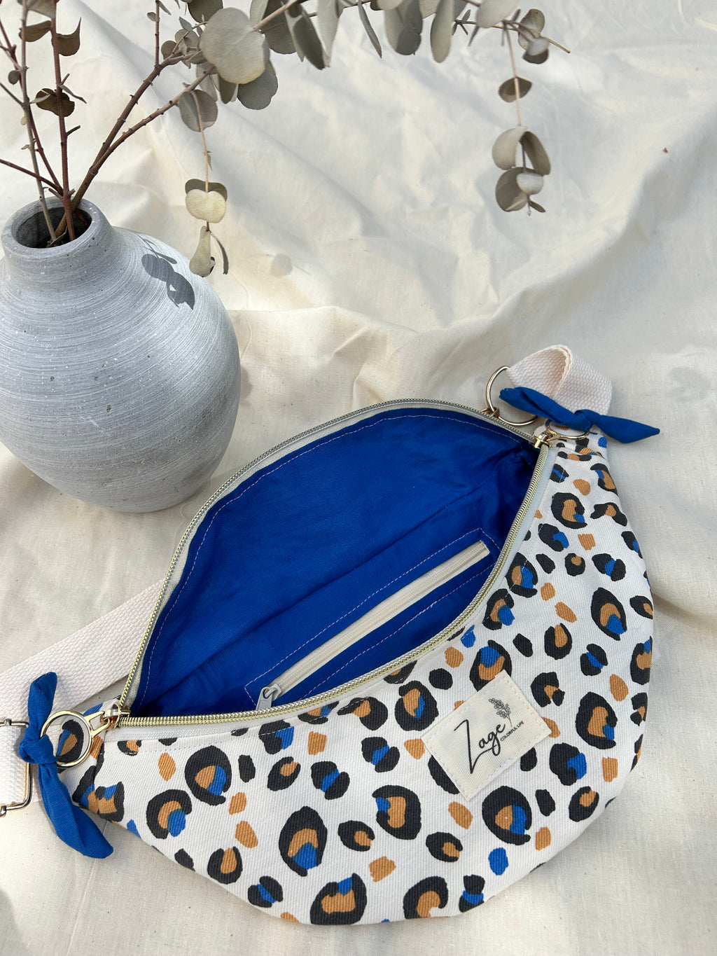 Sac Banane Femme | Gabardine Léopard café & doublure beige (Copie)Sac Femme Zage Colorful Life