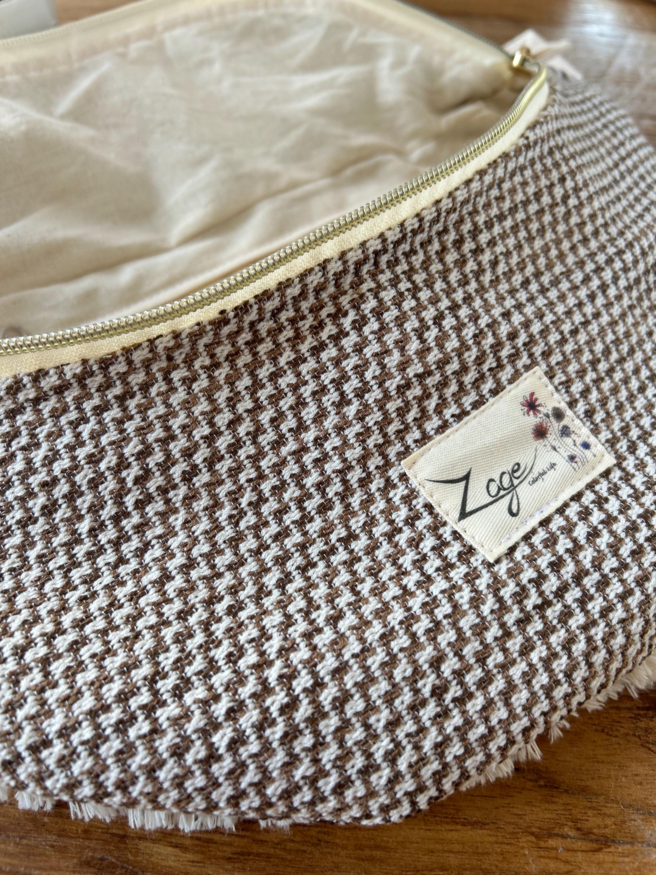 Sac banane femme hiver | Jacquard tissé marron et beige & doublure beigeSac Femme Zage Colorful Life