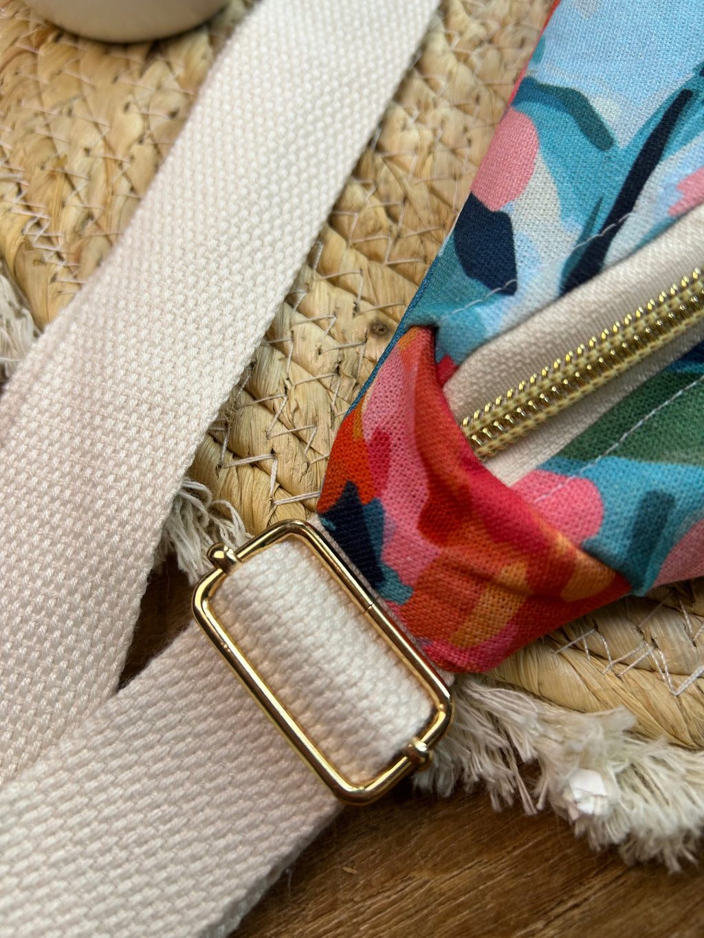 Sac banane femme Eté | Toile de coton fleurie colorée & doublure beigeSac Femme Zage Colorful Life