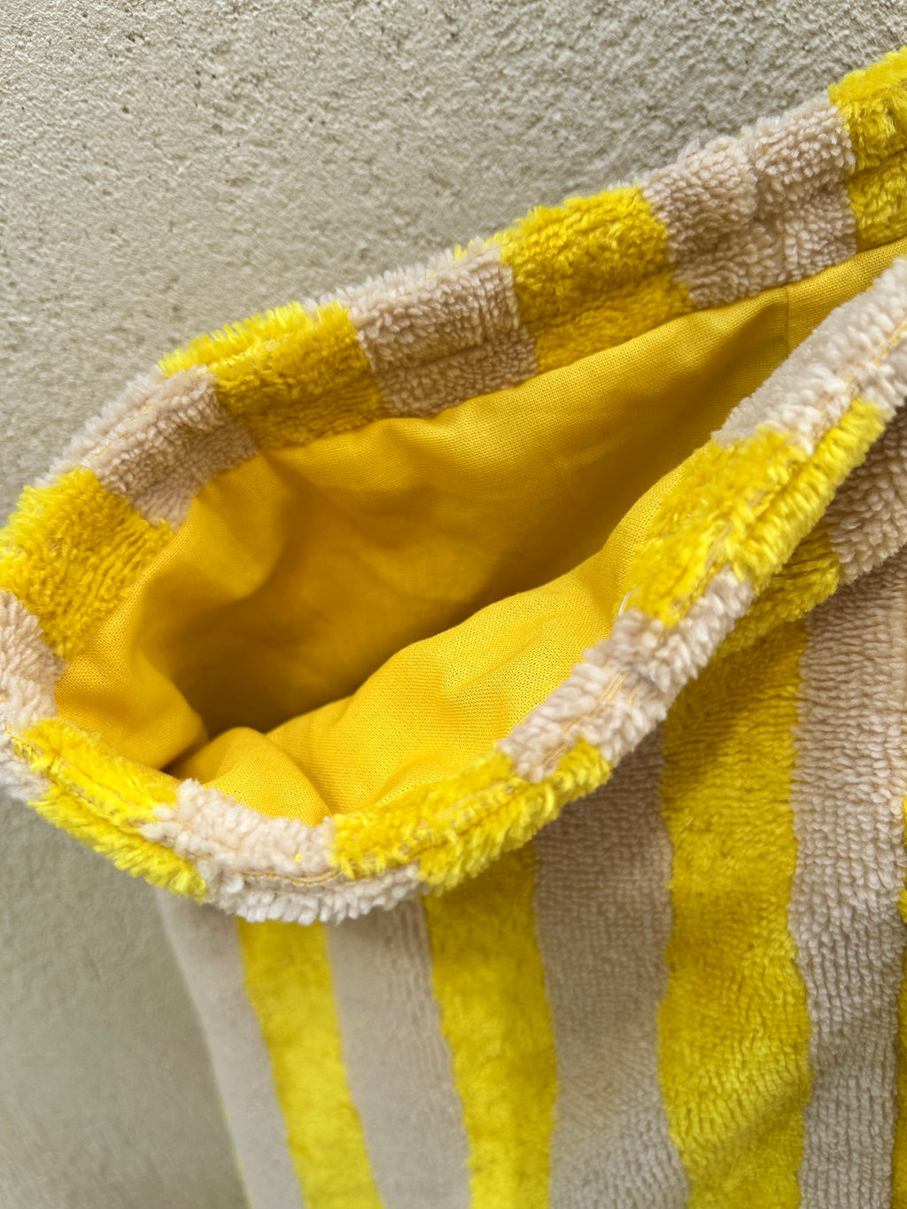 Sac Cabas de plage, Maxi cabas | Éponge rayée jaune et beige & Doublure jauneSac Femme Zage Colorful Life