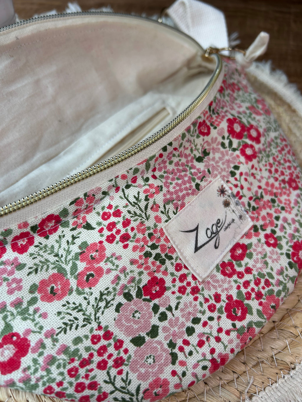Sac banane femme | Toile fleurie  & doublure beigeSac Femme Zage Colorful Life