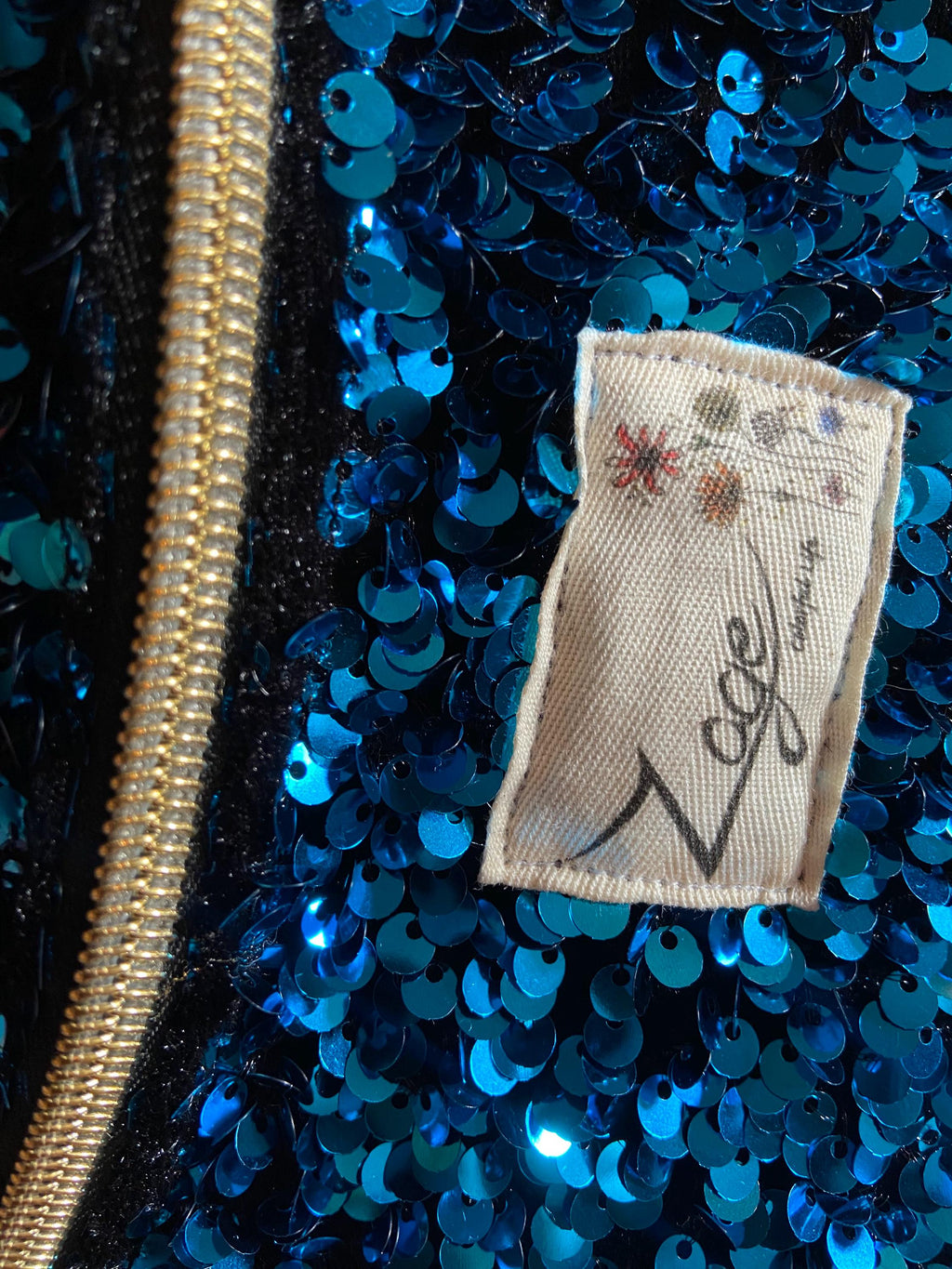 Sac banane fête femme  | Sequins bleu tuquoise & doublure noirSac Femme Zage Colorful Life