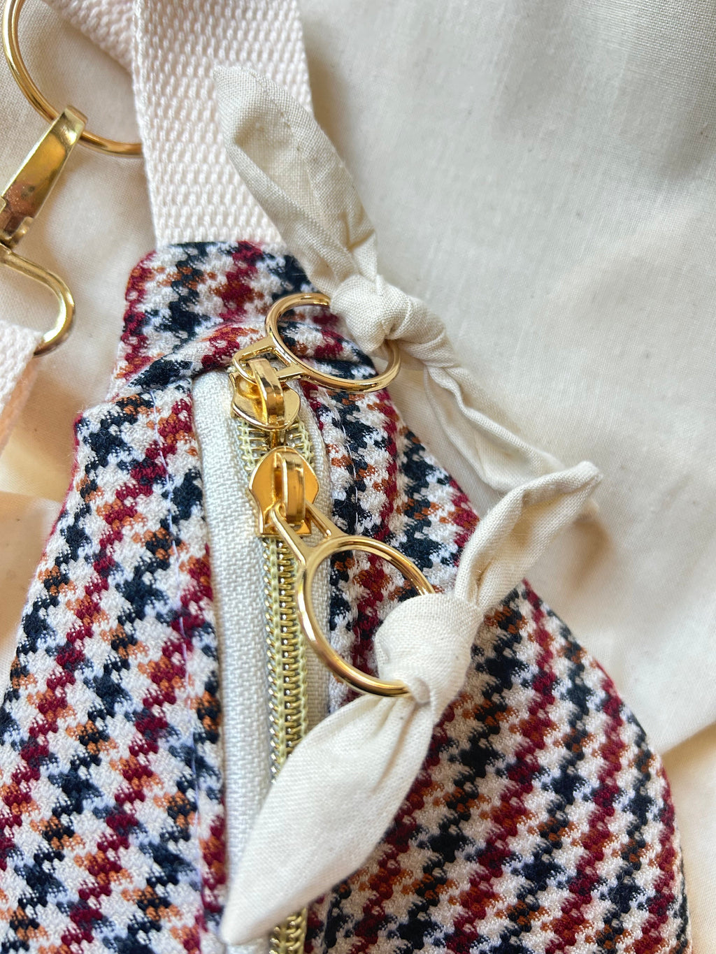 Sac banane femme hiver | Lainage pied de poule & doublure beigeSac Femme Zage Colorful Life