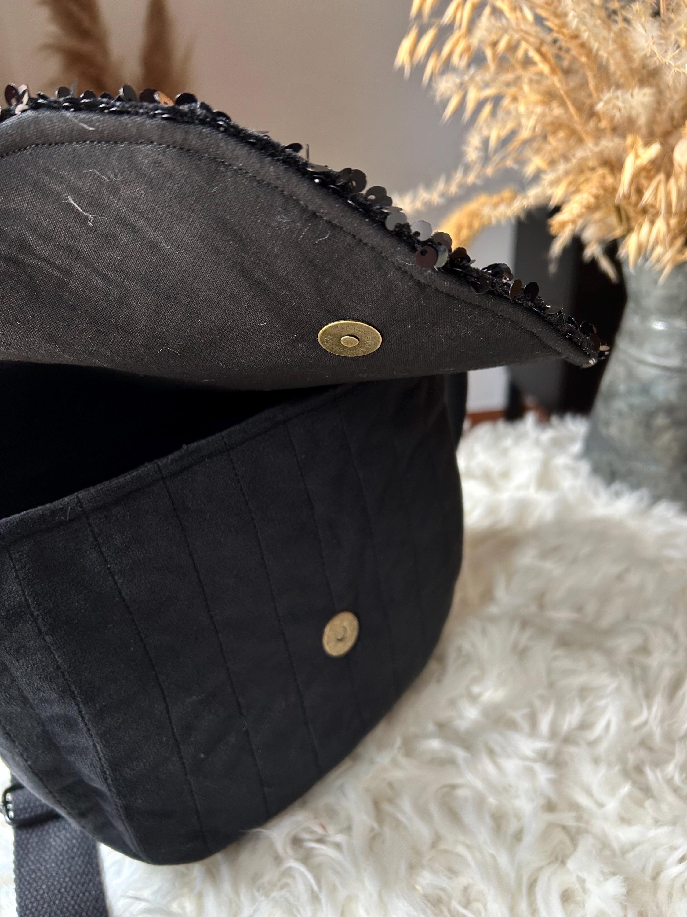 Sac Besace à rabat femme fête | Sequins, velours matelassé  & doublure noireSac Femme Zage Colorful Life