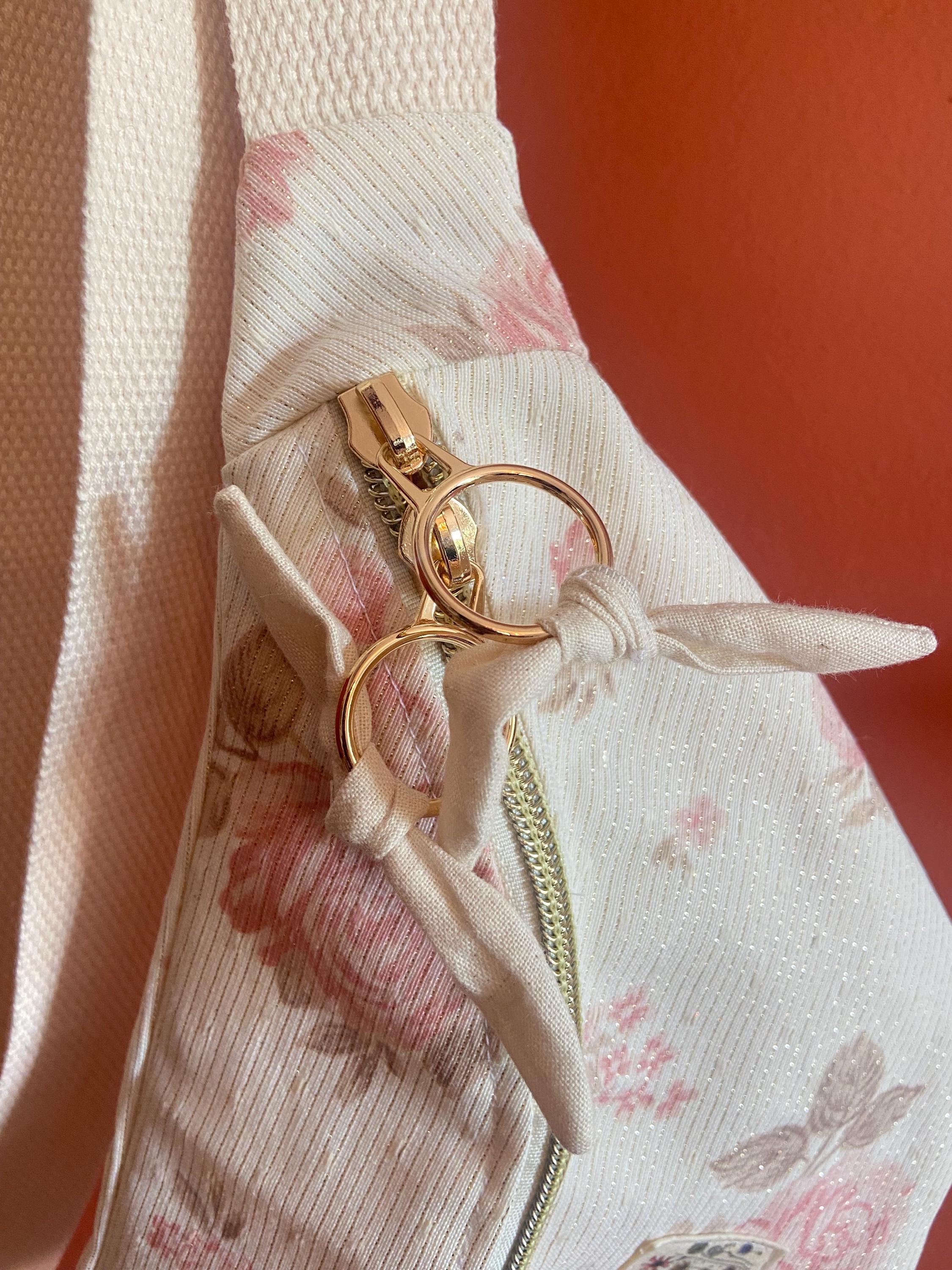 Sac Banane Femme | Jacquard lurex fleuris rose & doublure beigeSac Femme Zage Colorful Life