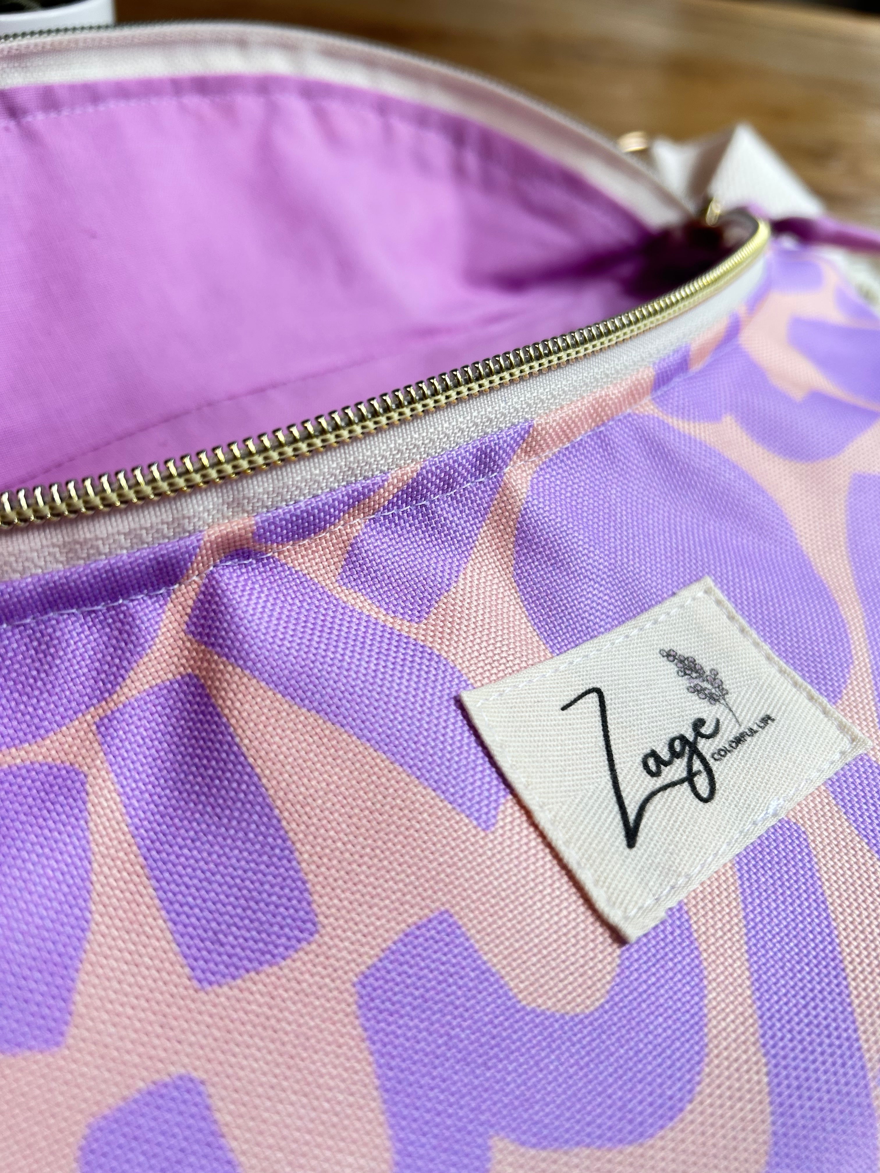 Sac banane Imperméable femme | Beige à motif agrume pastel & rose (Copie)Sac Femme Zage Colorful Life