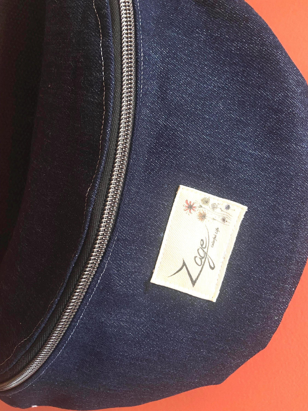 Sac banane Homme | Jeans brut  & doublure carreaux bleu et orangeSac Femme Zage Colorful Life