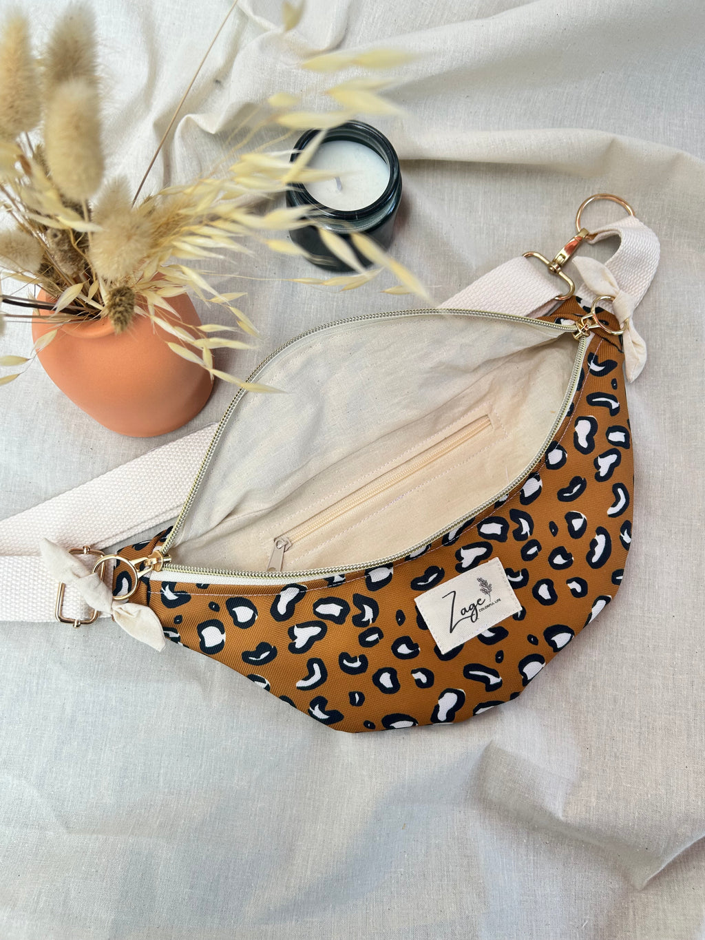 Sac banane Imperméable femme | Léopard bleu & doublure corail (Copie)Sac Femme Zage Colorful Life