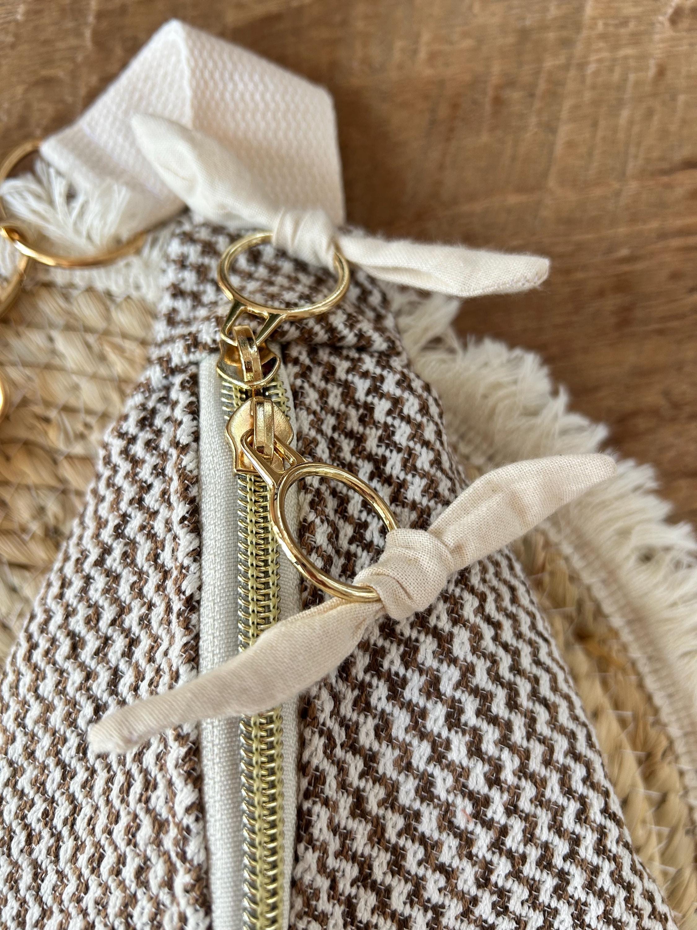 Sac banane femme hiver | Jacquard tissé marron et beige & doublure beigeSac Femme Zage Colorful Life