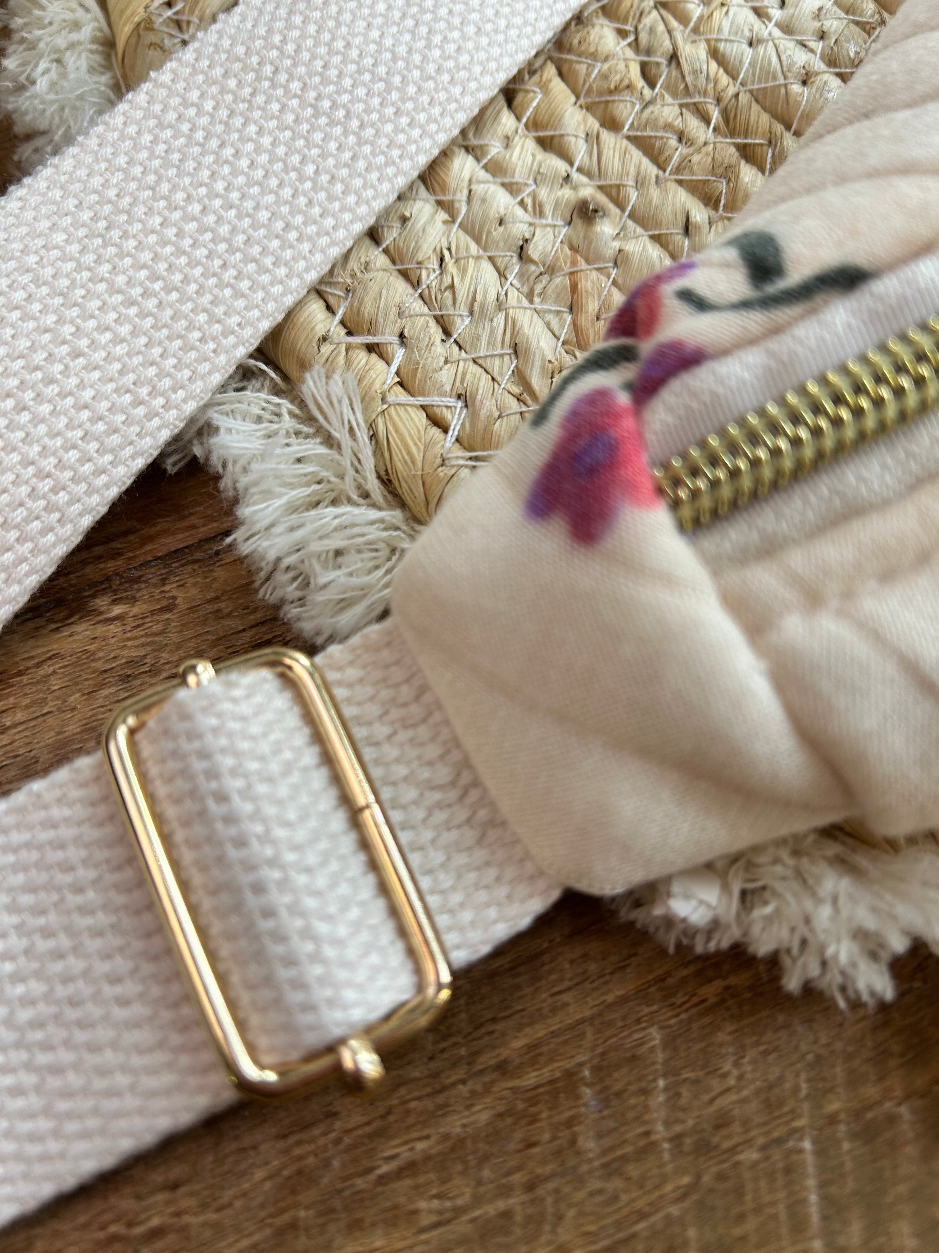 Sac banane femme Matelassé | Tissu jersey matelassé beige écru & doublure LilaSac Femme Zage Colorful Life