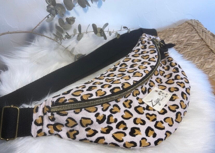 Sac Banane Femme - Velours léopard tache coeur & doublure noireSac Femme Zage Colorful Life