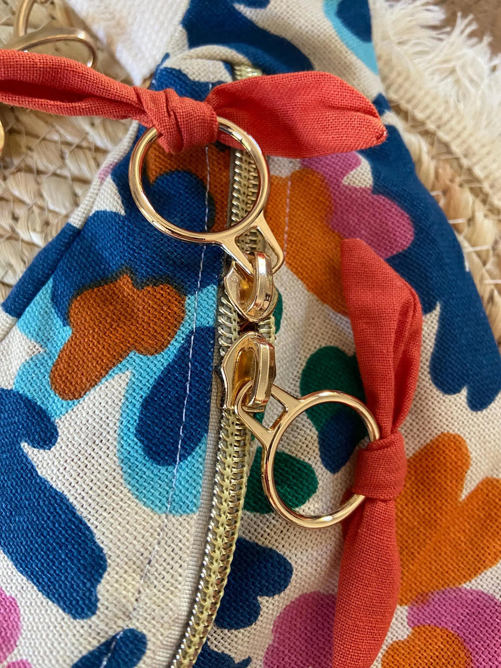 Sac Banane Femme | Toile de coton fleurie multicolore & doublure TerracottaSac Femme Zage Colorful Life
