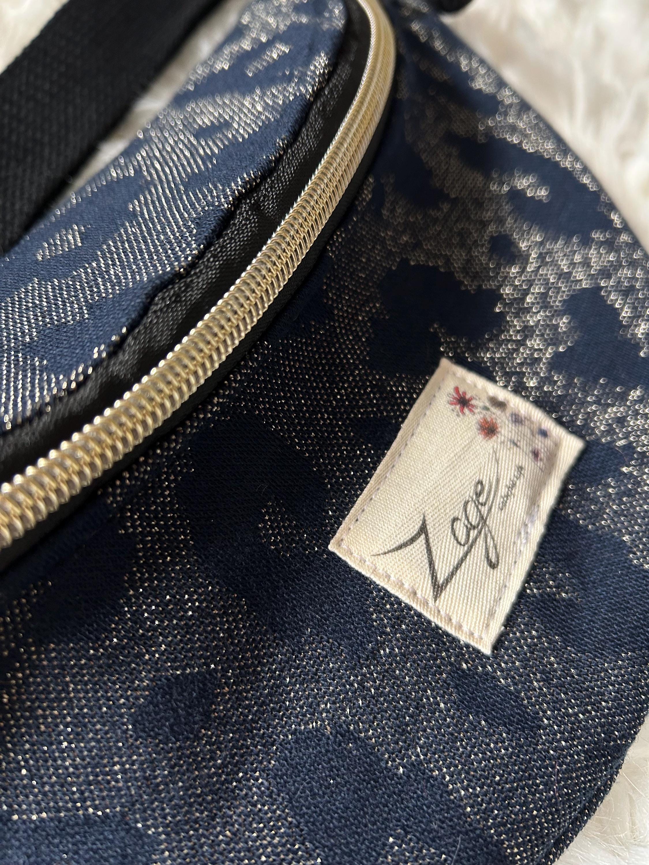 Sac banane femme fête | Jacquard léopard paillettes marine et argentée & doublure noireSac Femme Zage Colorful Life