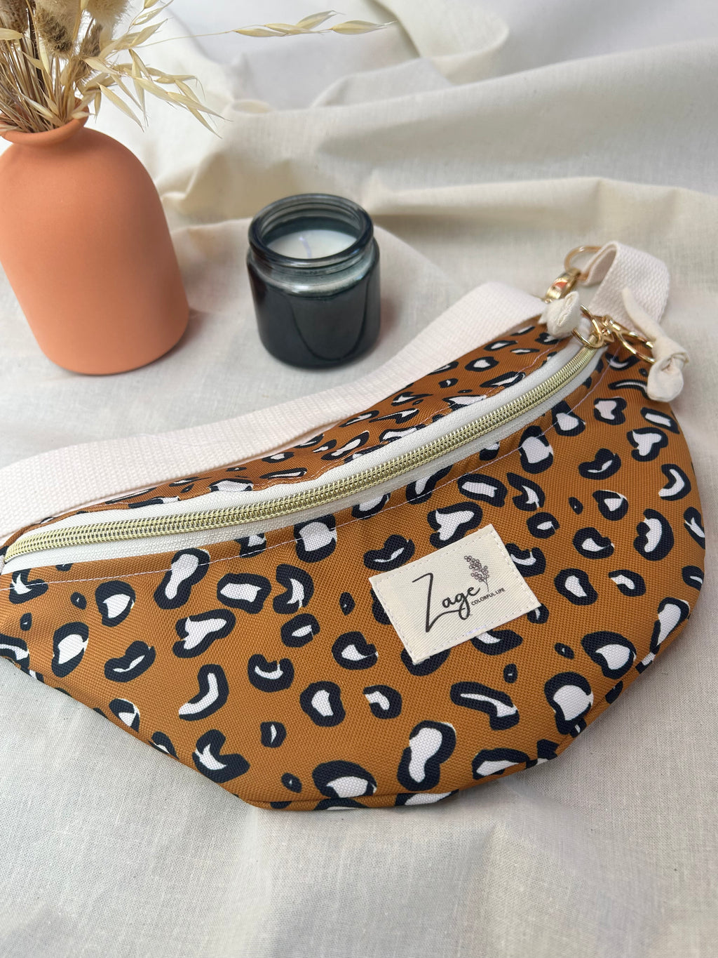 Sac banane Imperméable femme | Léopard bleu & doublure corail (Copie)Sac Femme Zage Colorful Life