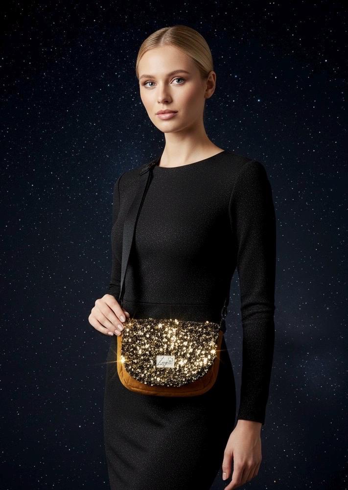 Sac Besace à rabat femme fête | Sequins, velours matelassé  & doublure noireSac Femme Zage Colorful Life