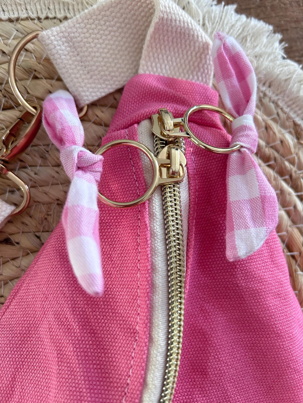 Sac banane femme été | Toile canvas rose & doublure rose vichySac Femme Zage Colorful Life