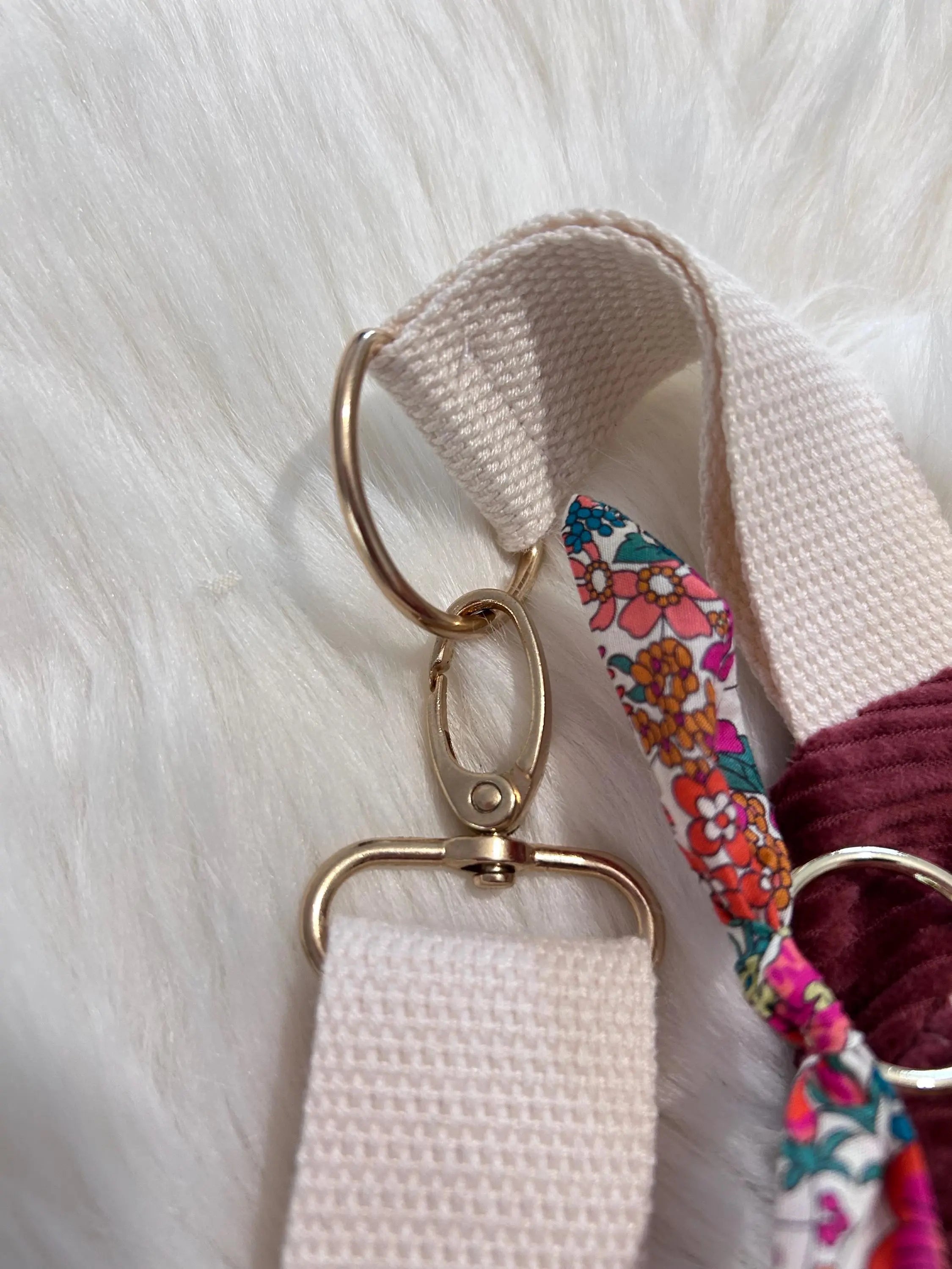 Sac banane femme hiver | Velours côtelé bordeau & doublure liberty vert et roseSac Femme Zage Colorful Life