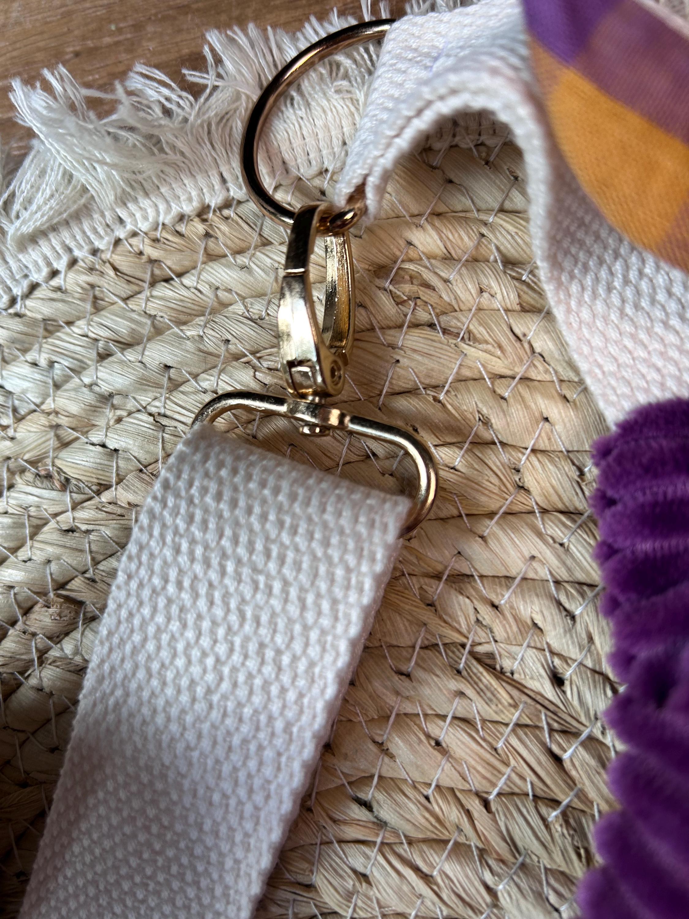 Sac banane femme hiver | Velours côtelé violet & doublure seersucker carreaux violet jauneSac Femme Zage Colorful Life