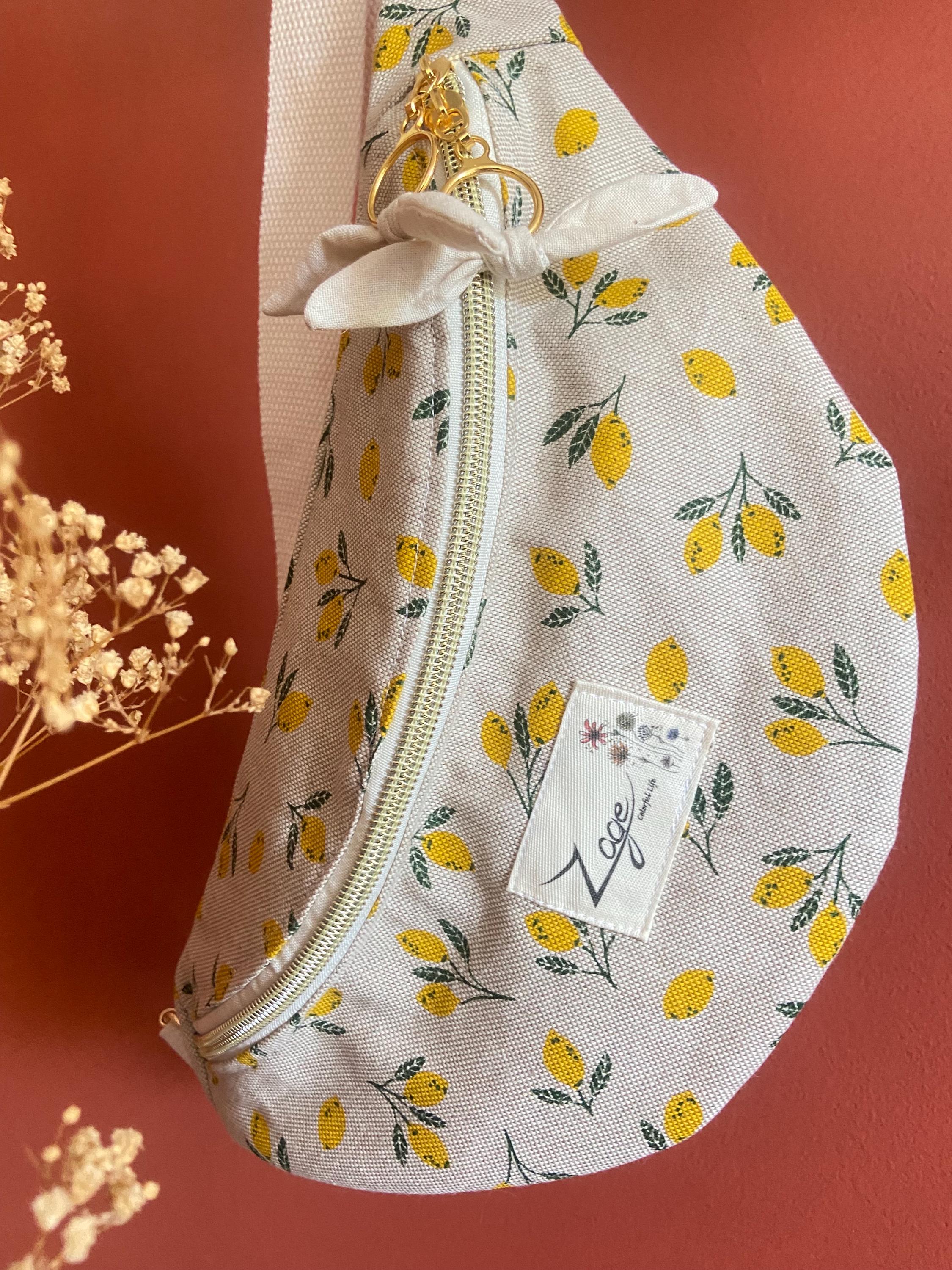 Sac banane Femme - Toile de coton citrons & doublure beigeSac Femme Zage Colorful Life