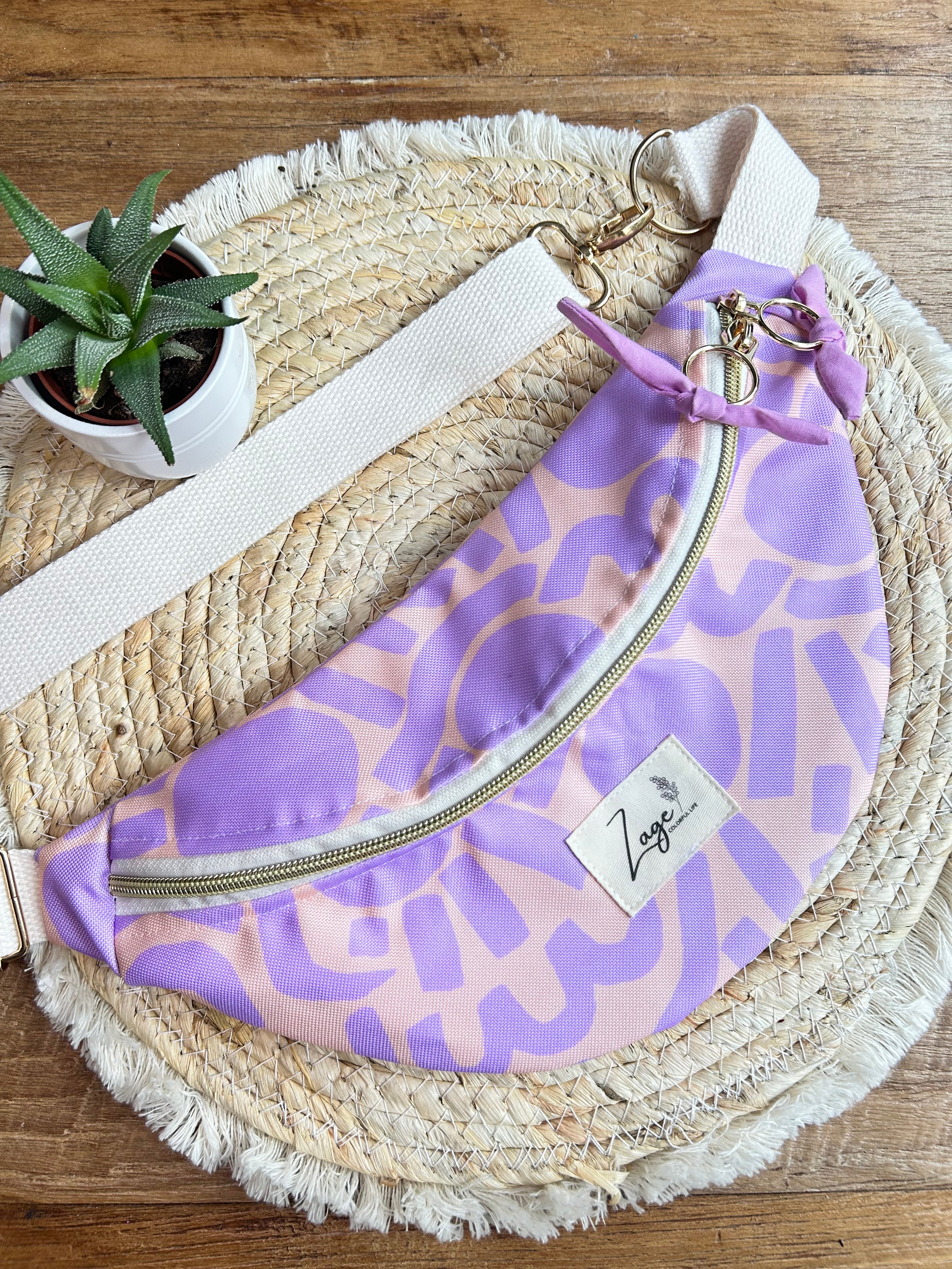 Sac banane Imperméable femme | Beige à motif agrume pastel & rose (Copie)Sac Femme Zage Colorful Life