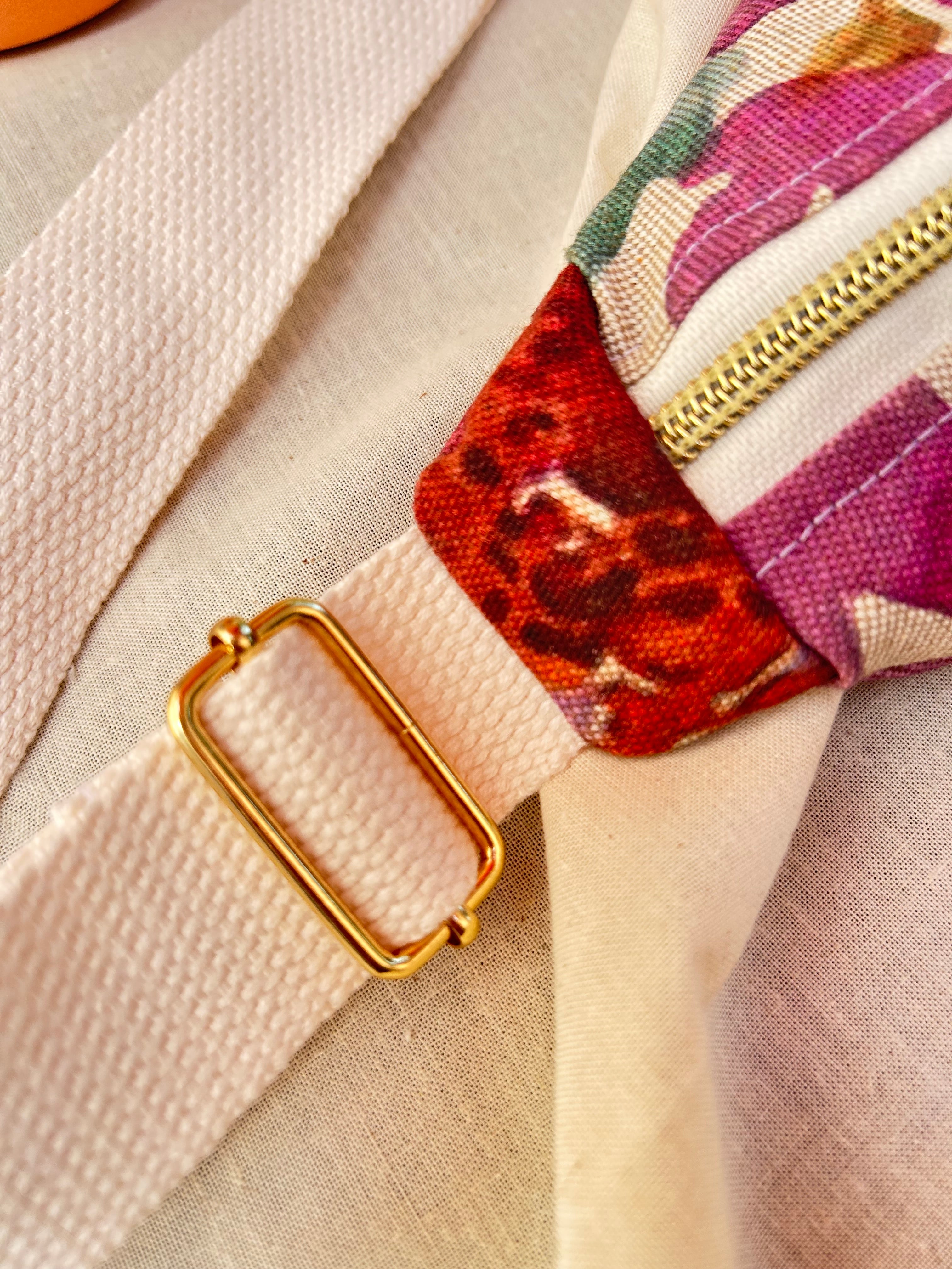 Sac banane femme Eté | Toile de coton fleurie colorée & doublure beige (Copie)Sac Femme Zage Colorful Life