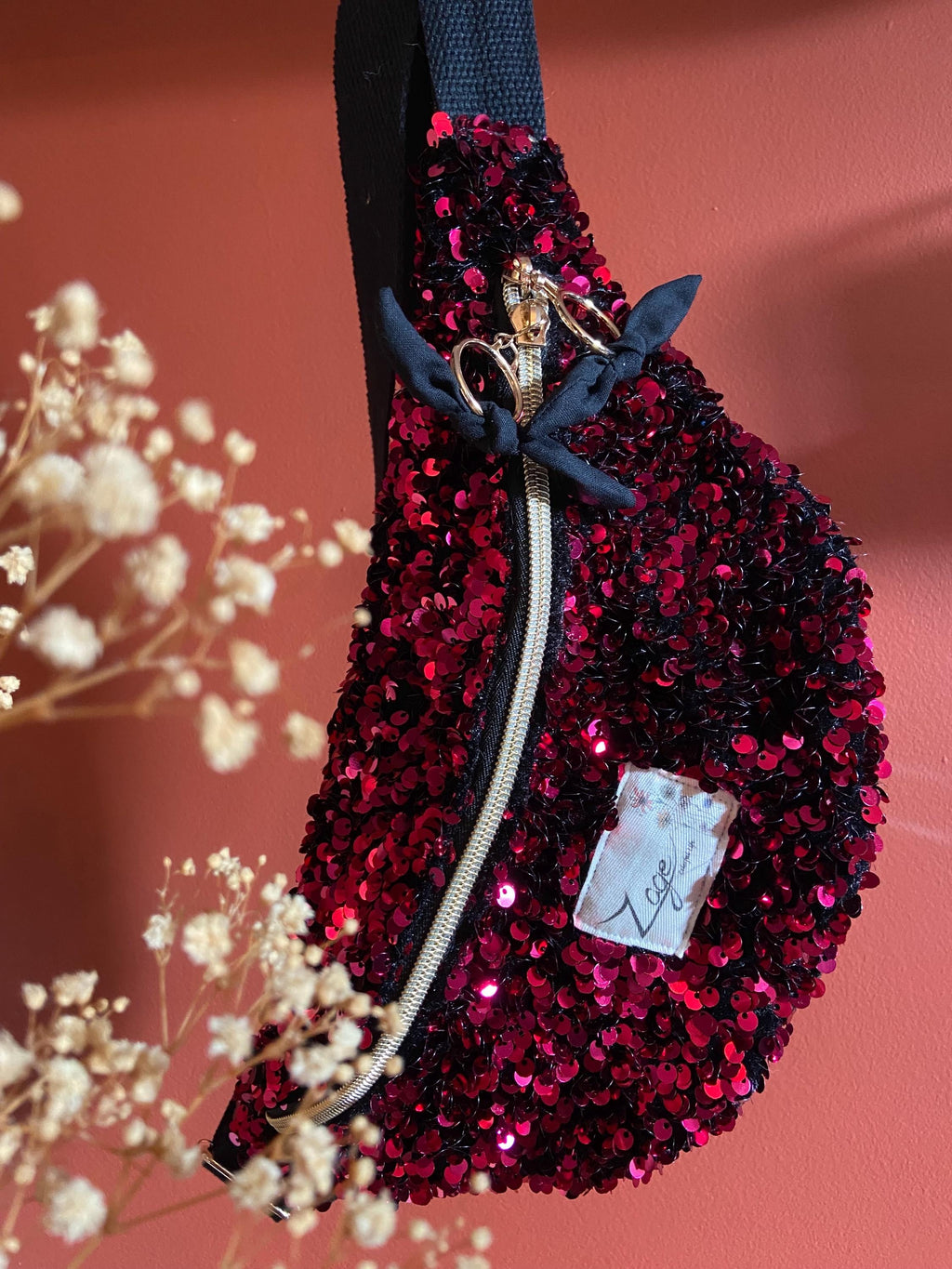 Sac banane fête femme | Sequins rose & doublure noireSac Femme Zage Colorful Life