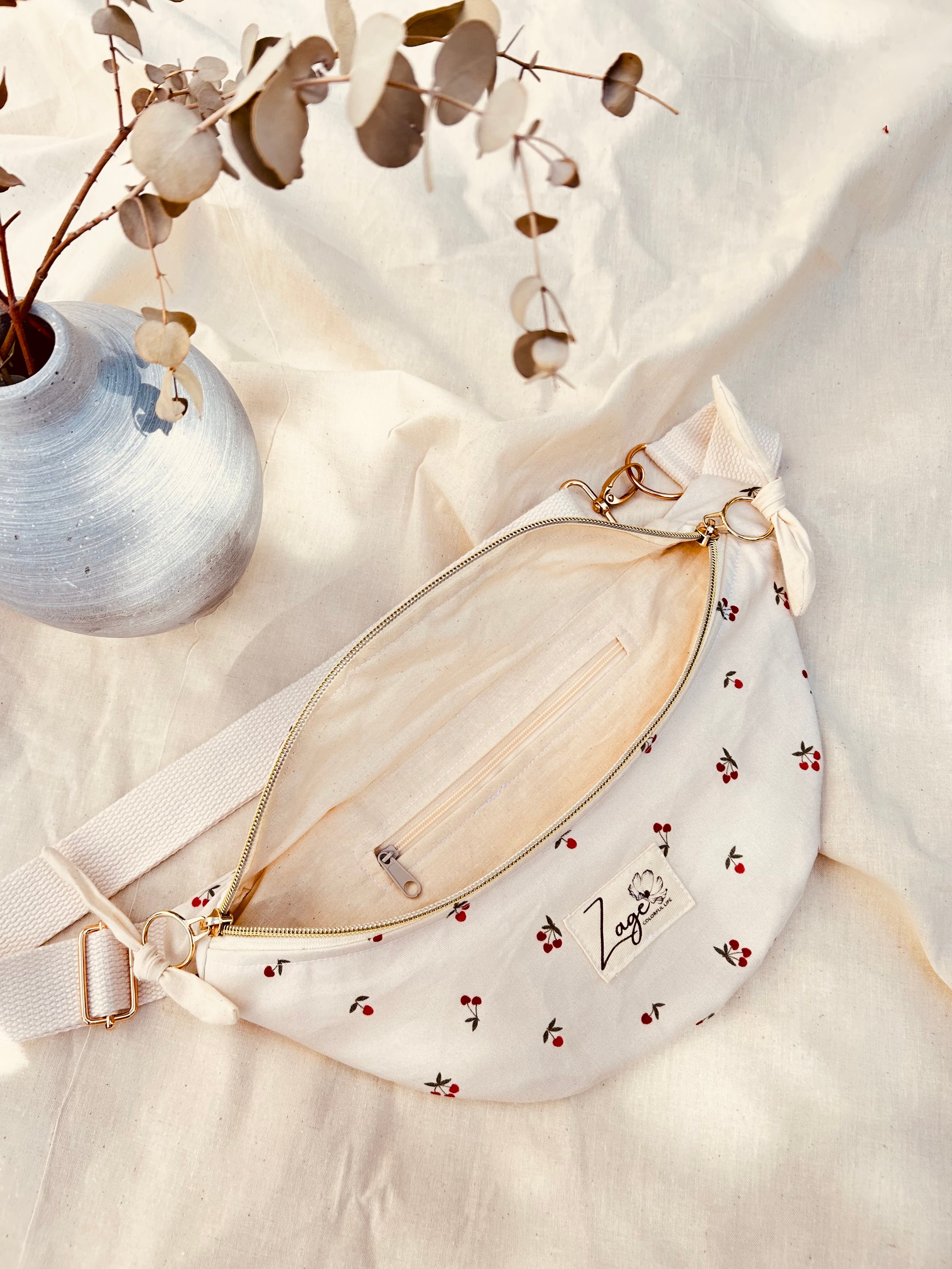 Sac Banane Femme -  gabardine cerise & doublure beigeSac Femme Zage Colorful Life