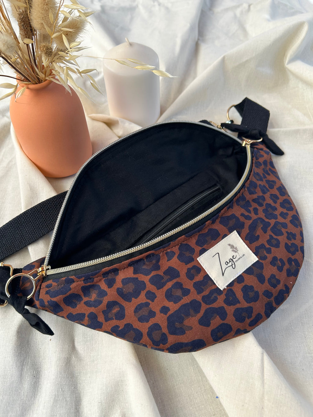 Sac banane femme | Léopard marron & doublure noireSac Femme Zage Colorful Life