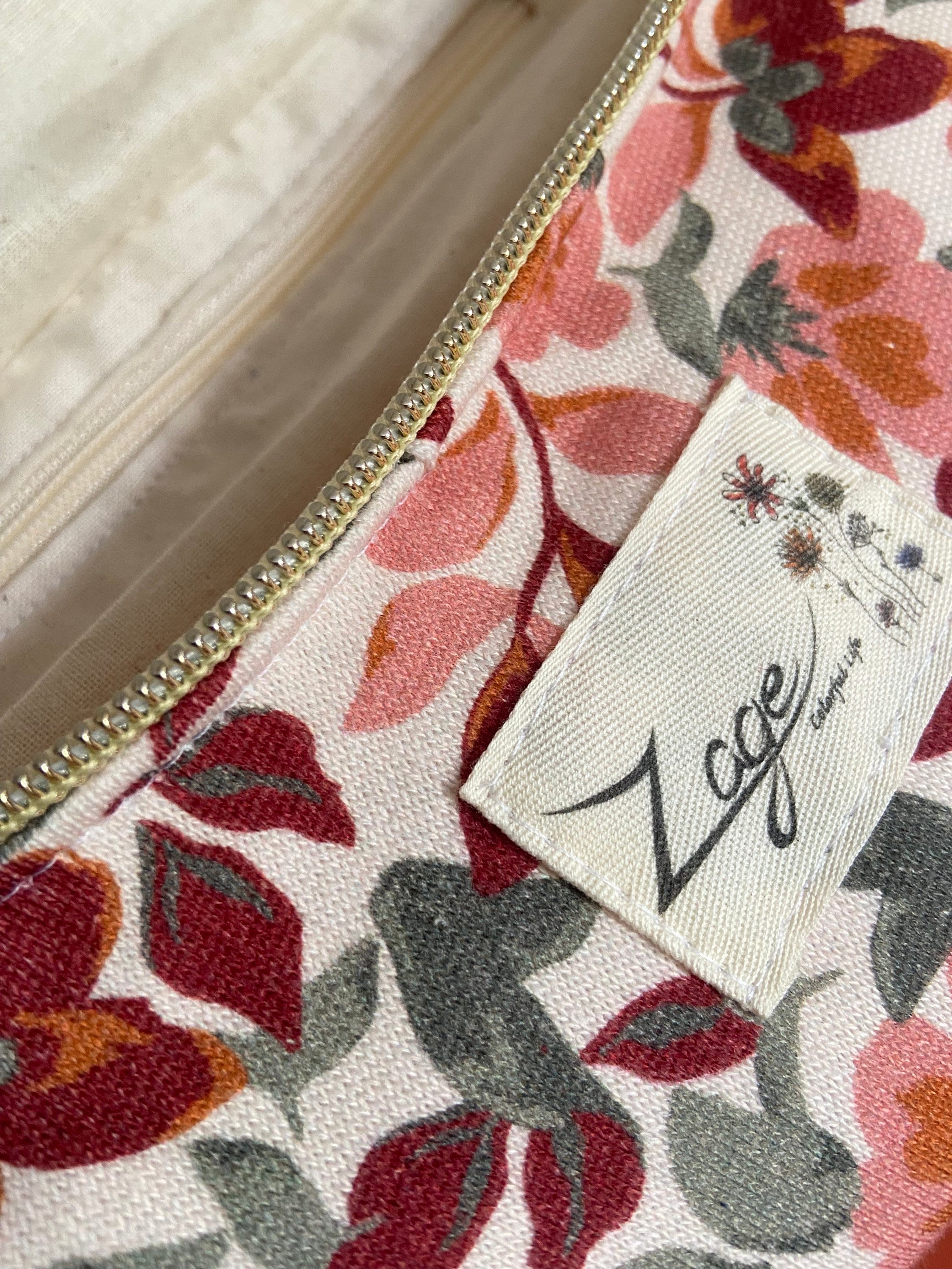 Sac Banane Femme | Gabardine Fleurs roses & doublure beigeSac Femme Zage Colorful Life