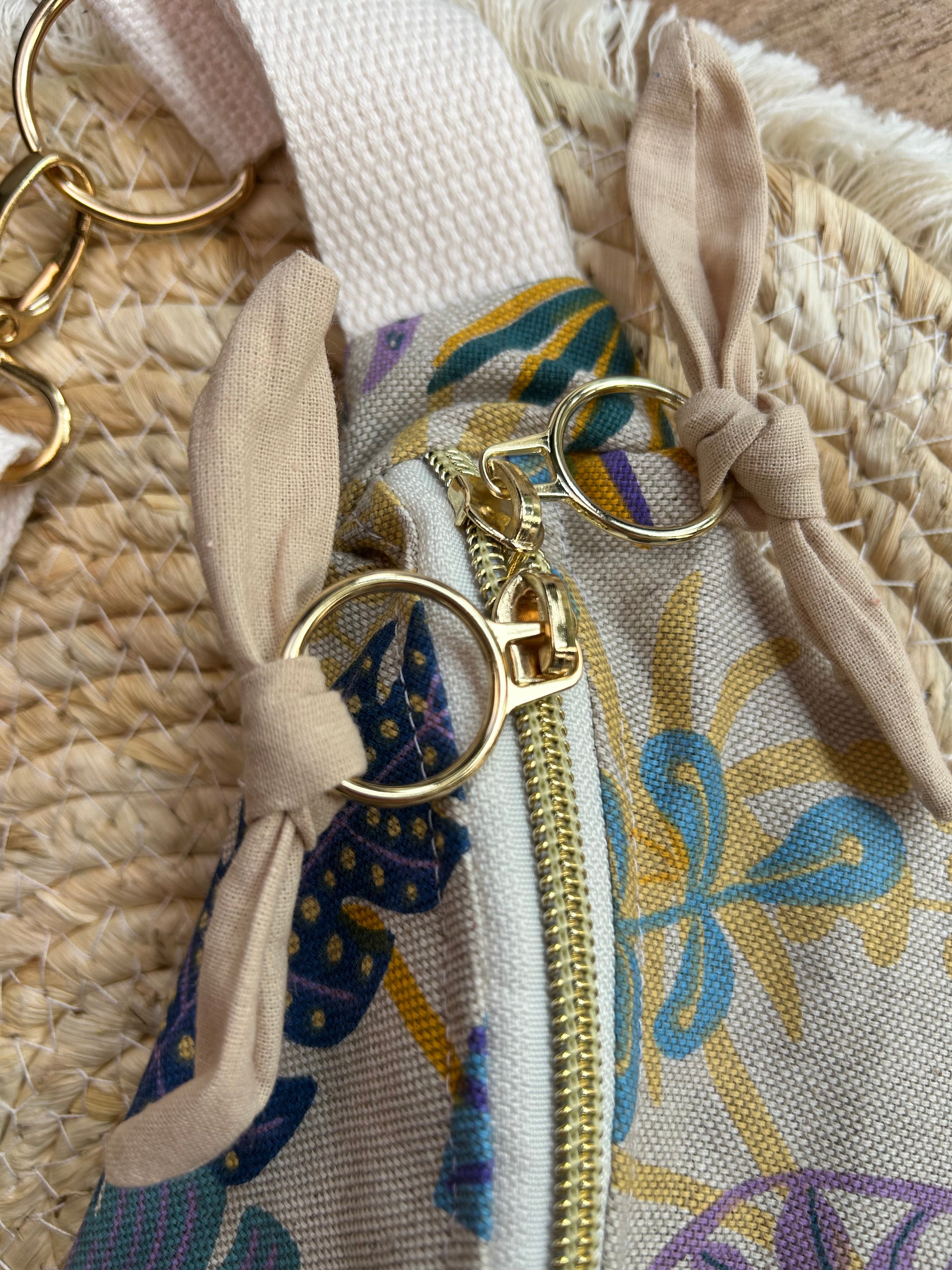 Sac banane femme Eté | Toile de coton feuilles colorées & doublure beigeSac Femme Zage Colorful Life