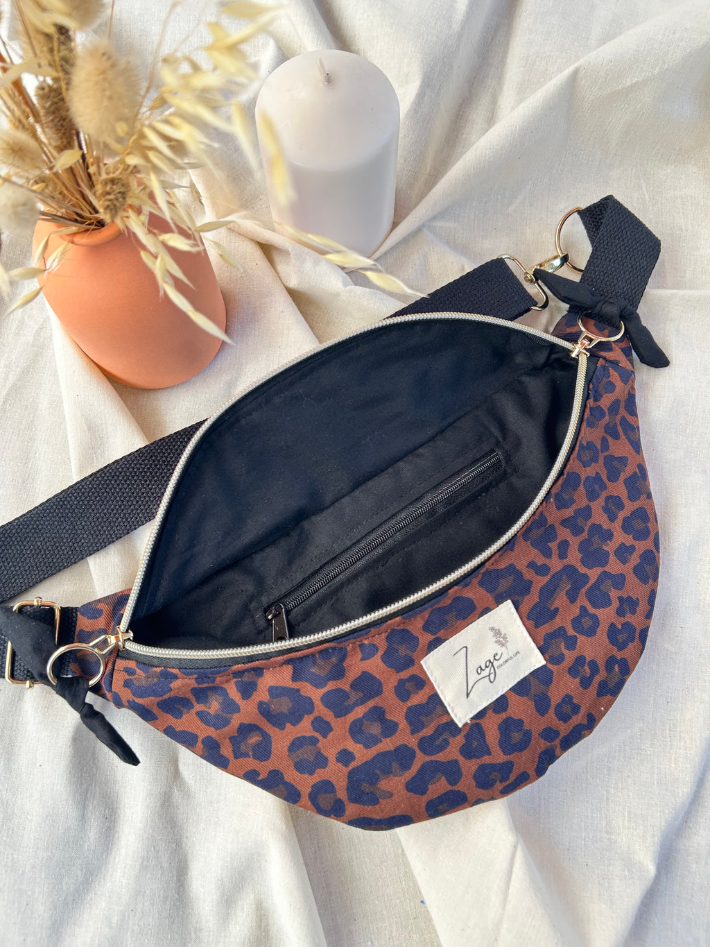 Sac banane femme | Léopard marron & doublure noireSac Femme Zage Colorful Life