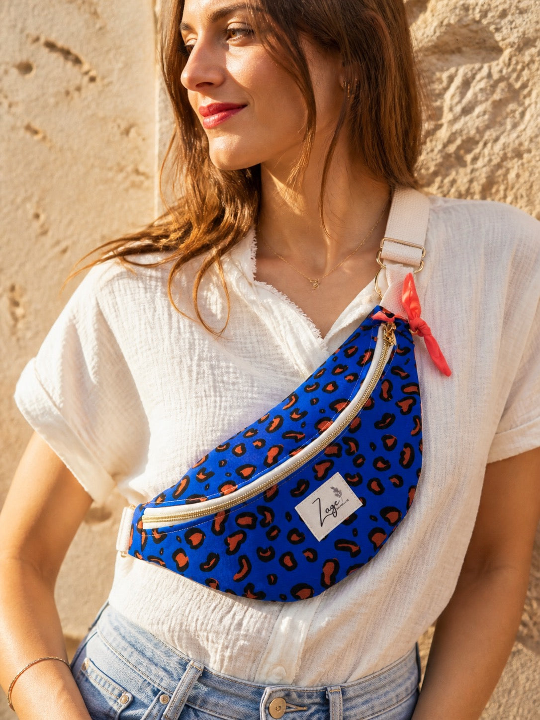Sac banane Imperméable femme | Léopard blanc violet & rose (Copie)Sac Femme Zage Colorful Life