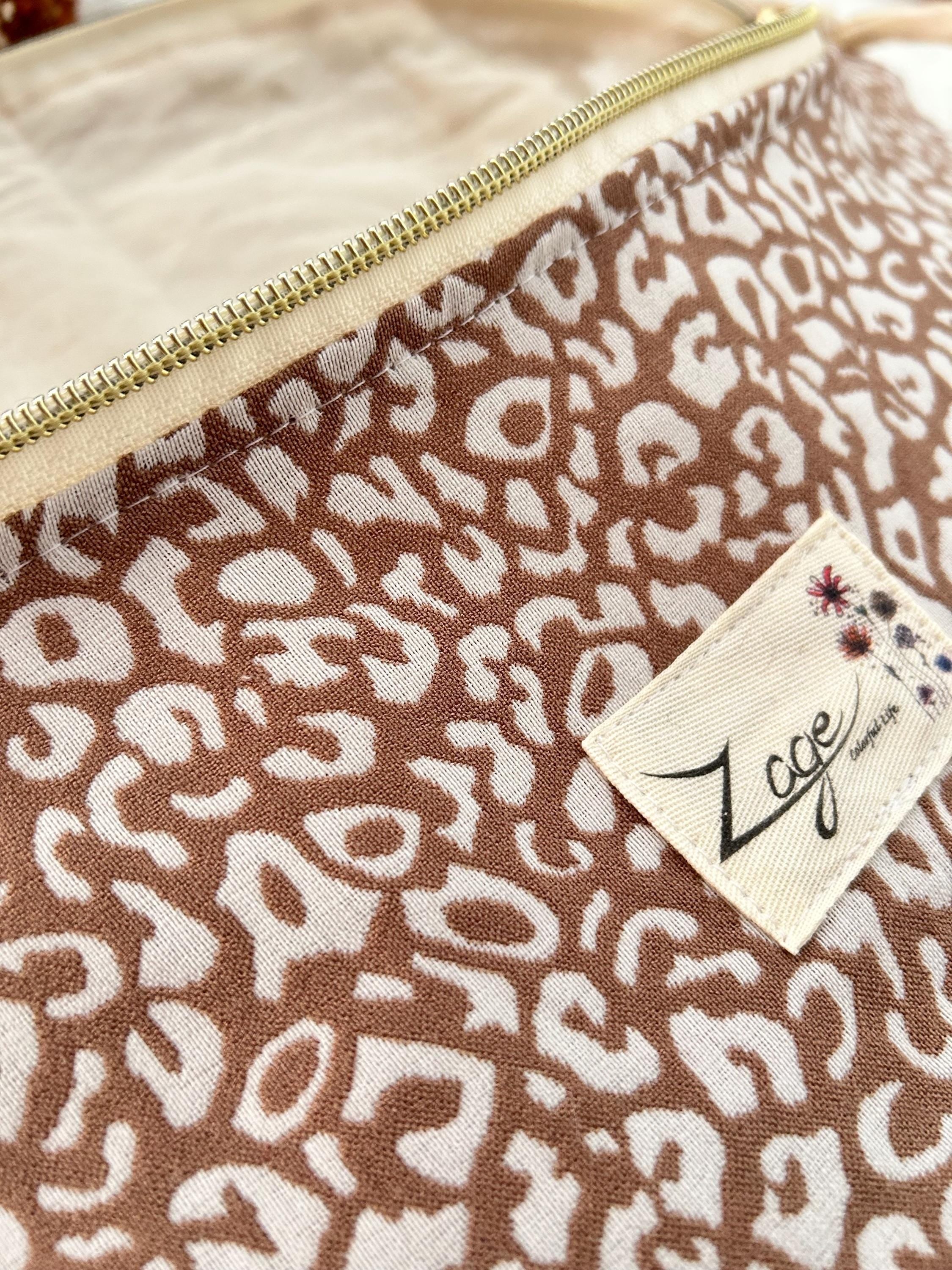 Sac banane femme hiver| Jacquard léopard café & doublure beigeSac Femme Zage Colorful Life