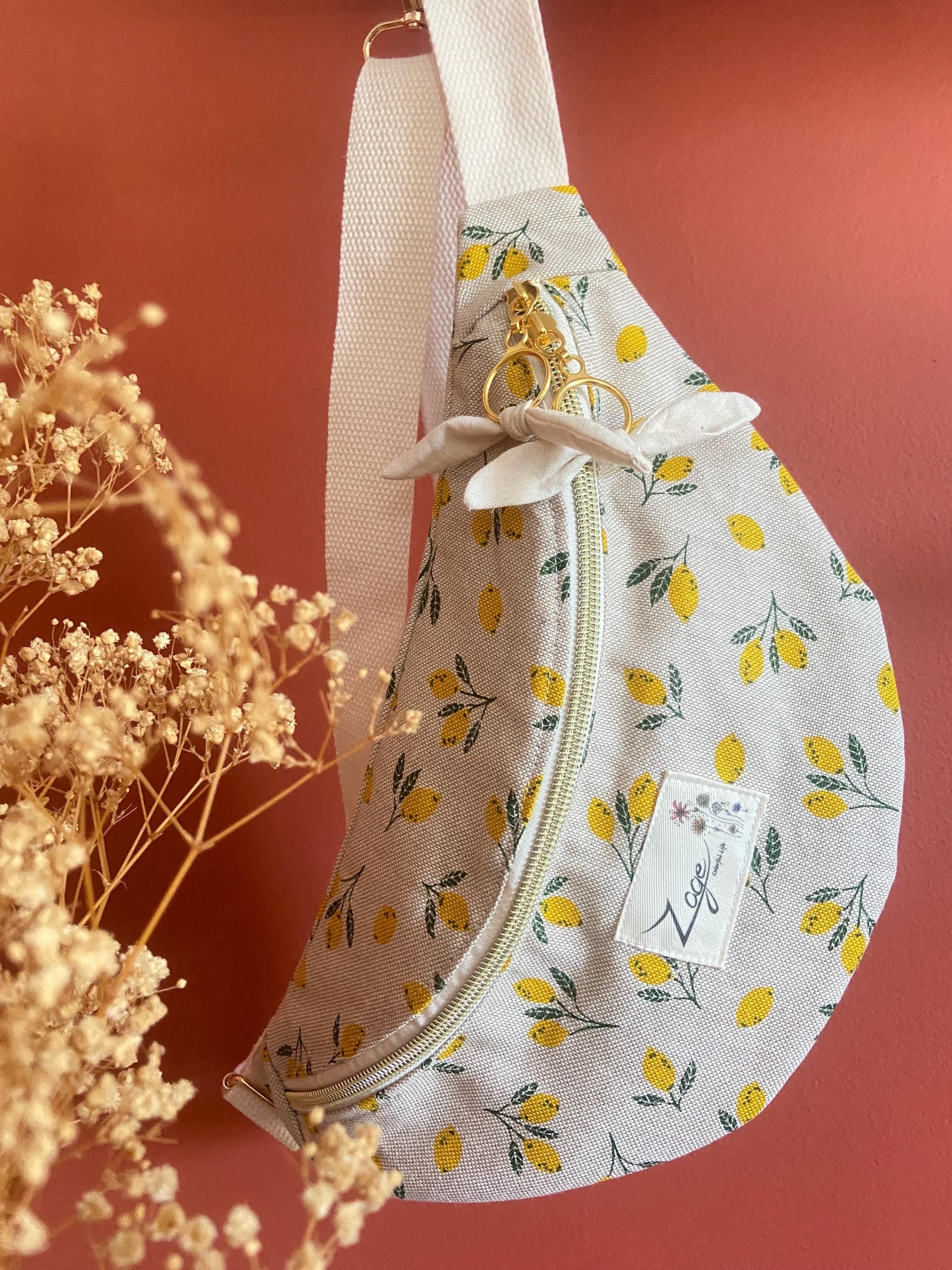 Sac banane Femme - Toile de coton citrons & doublure beigeSac Femme Zage Colorful Life