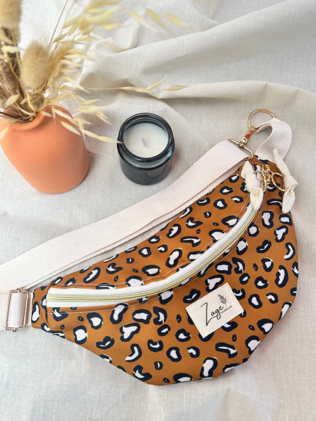 Sac banane Imperméable femme | Léopard bleu & doublure corail (Copie)Sac Femme Zage Colorful Life