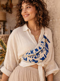 Sac banane femme Eté | Toile indienne  & doublure bleueSac Femme Zage Colorful Life