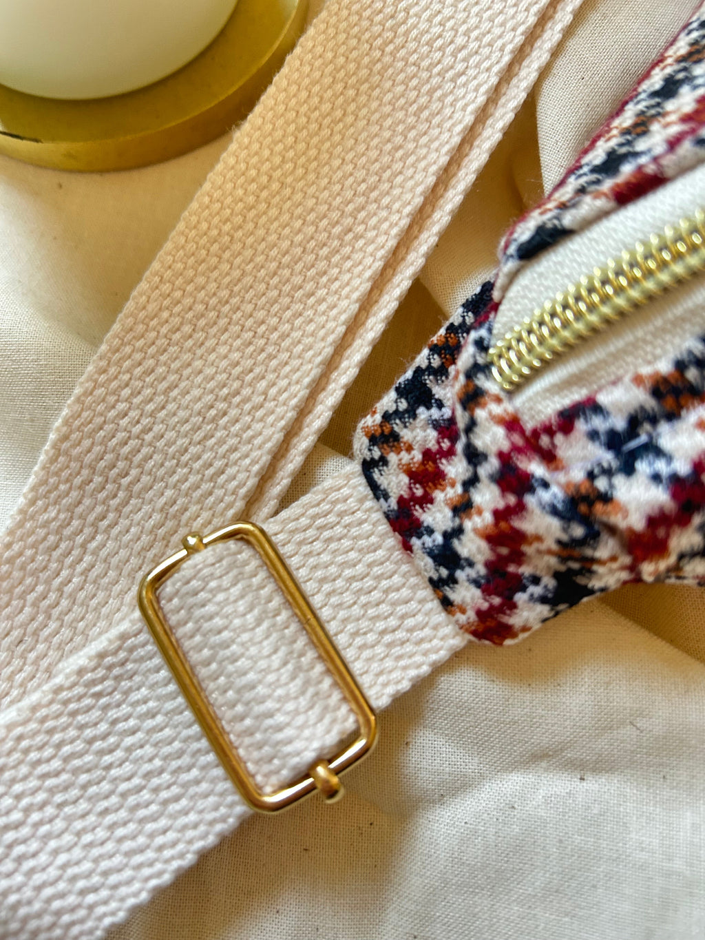Sac banane femme hiver | Lainage pied de poule & doublure beigeSac Femme Zage Colorful Life