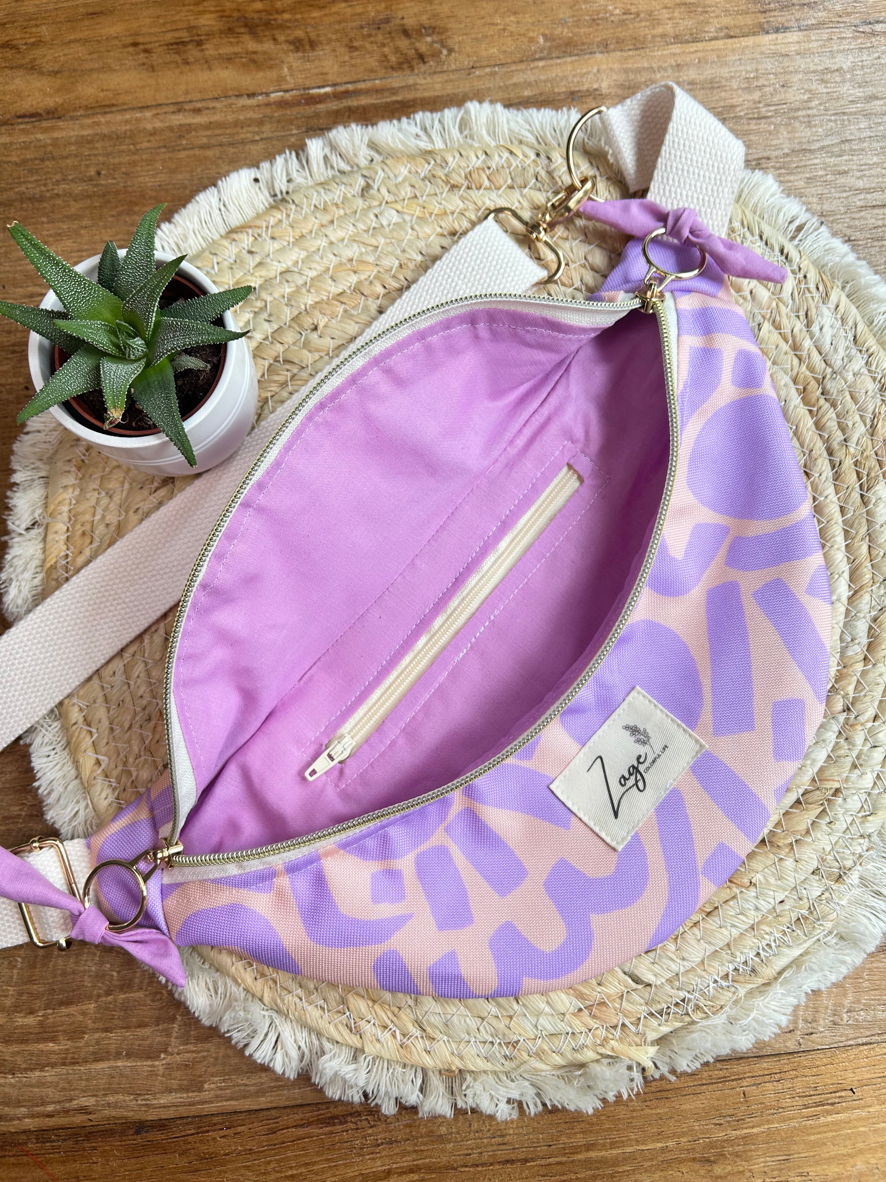 Sac banane Imperméable femme | Beige à motif agrume pastel & rose (Copie)Sac Femme Zage Colorful Life
