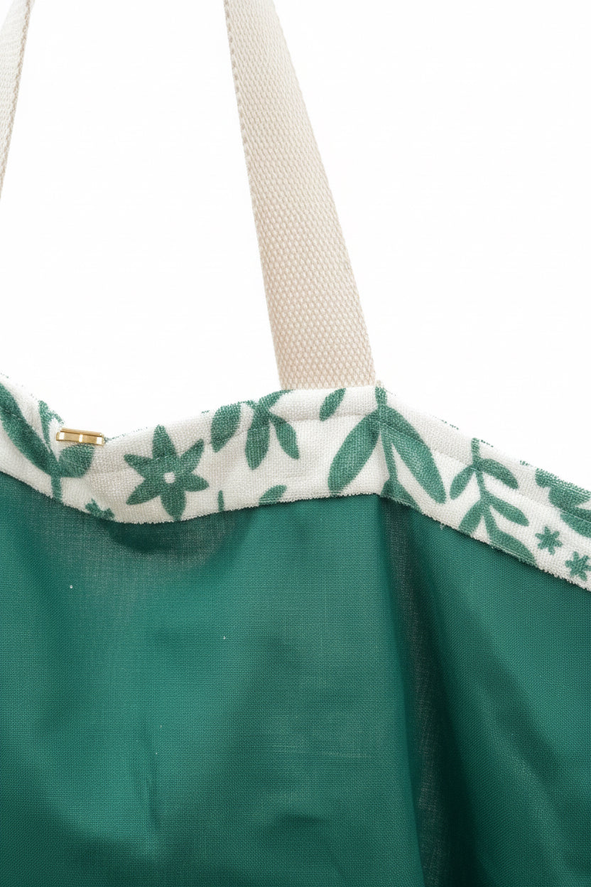 Sac Cabas de plage, Maxi cabas | Éponge graphique verte & Doublure verteSac Femme Zage Colorful Life