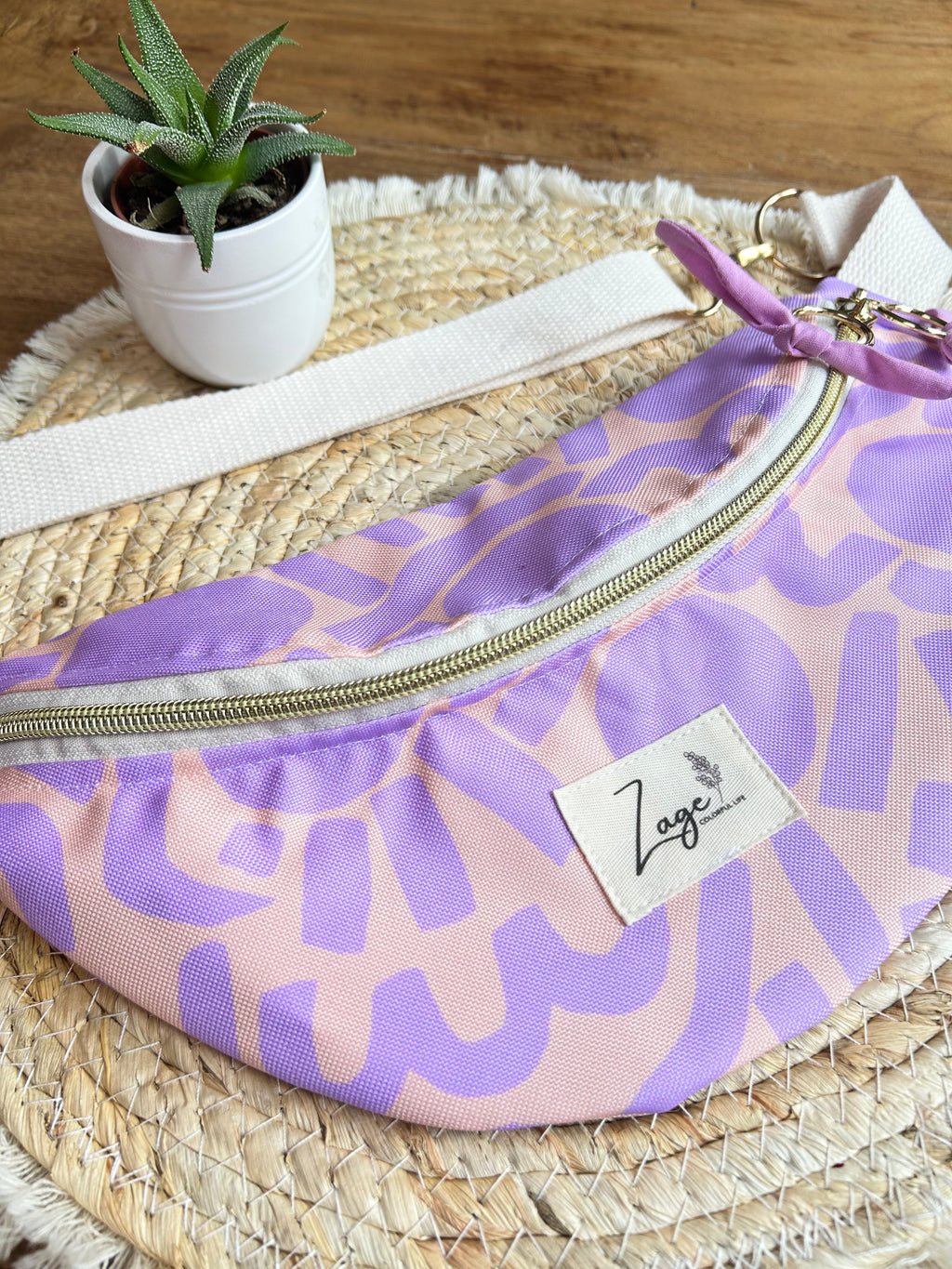 Sac banane Imperméable femme | Beige à motif agrume pastel & rose (Copie)Sac Femme Zage Colorful Life