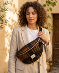 Sac banane femme hiver | Ecossaise bouclettes marron et noir & doublure noireSac Femme Zage Colorful Life