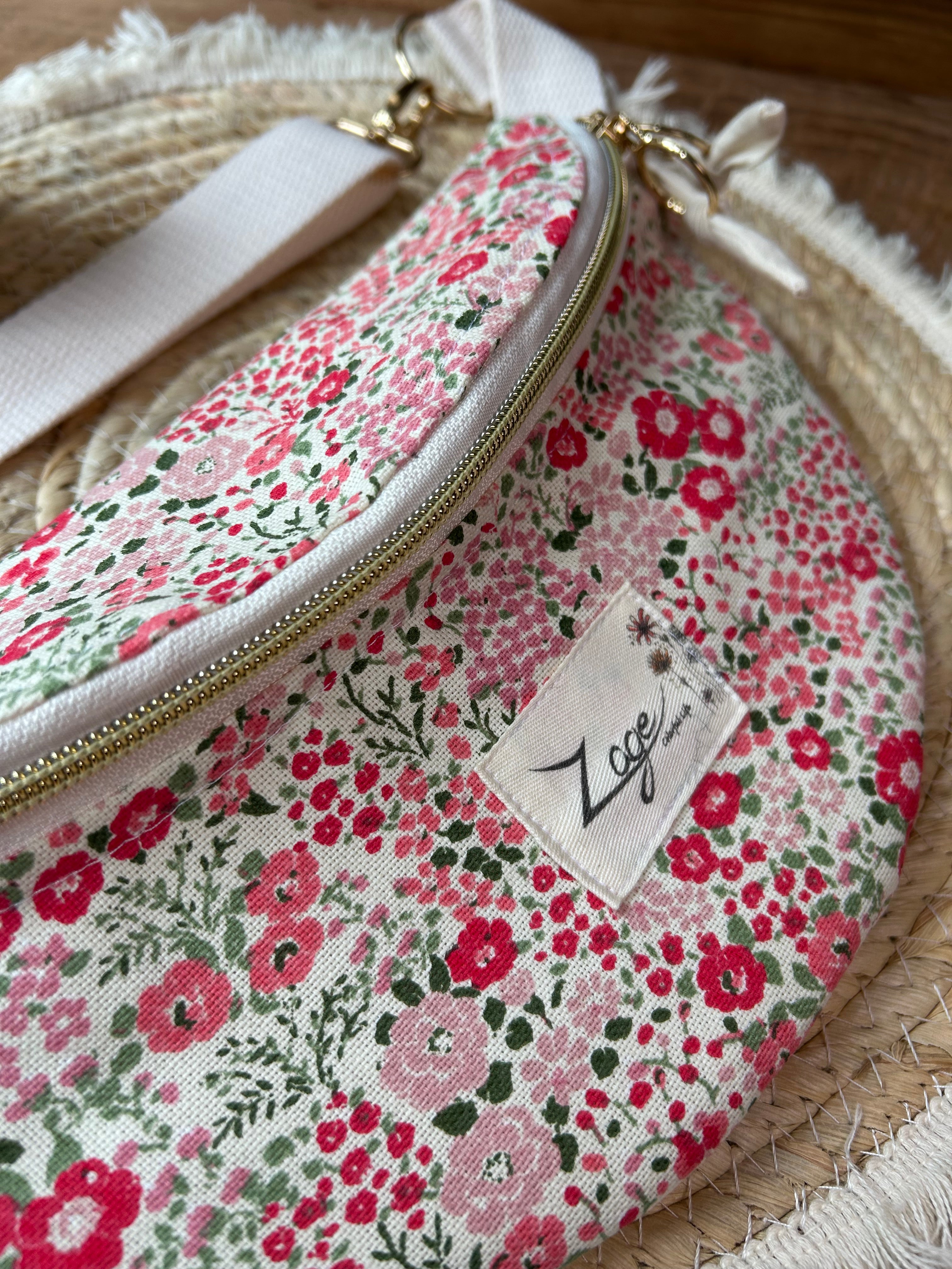 Sac banane femme | Toile fleurie  & doublure beigeSac Femme Zage Colorful Life